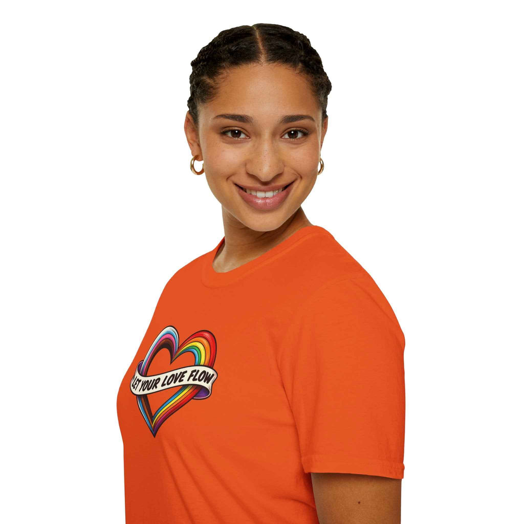 Let Your Love Flow Rainbow Heart T-Shirt