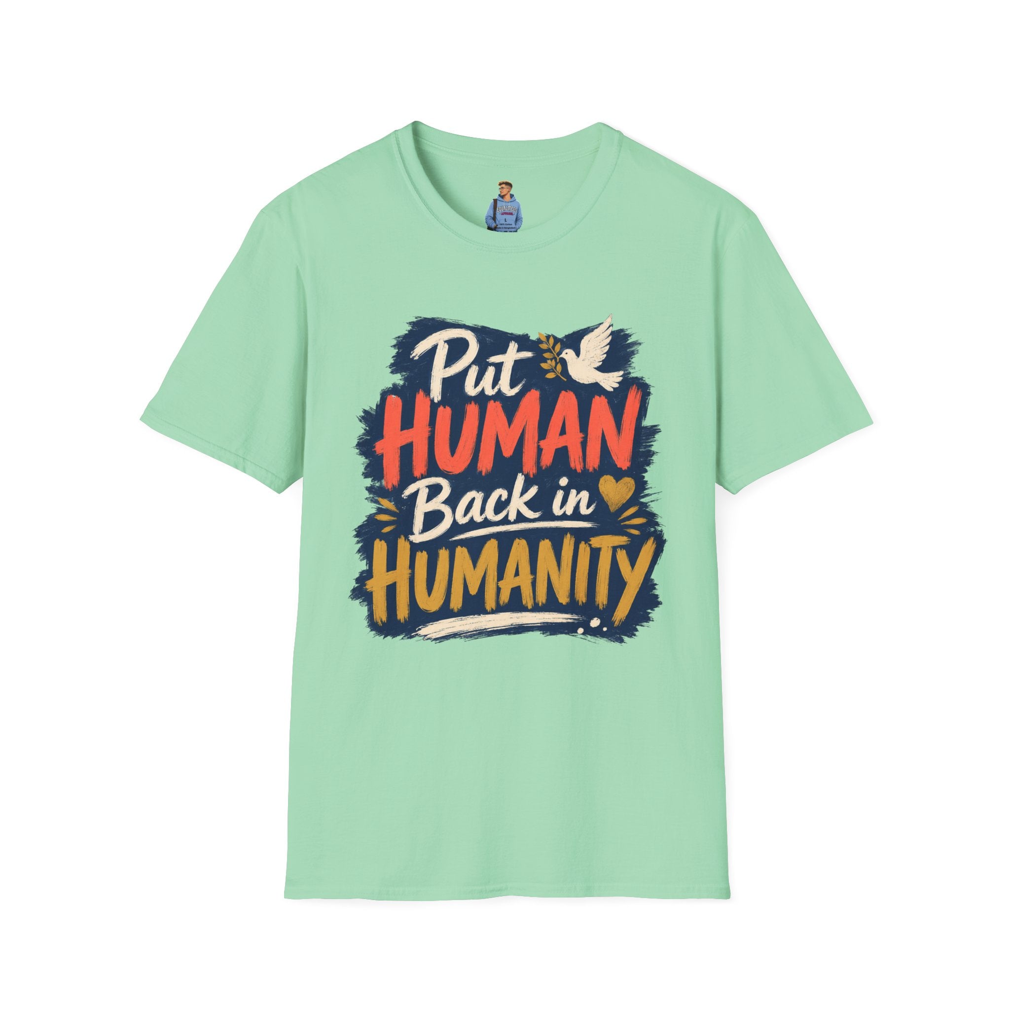 Put Human Back in Humanity T-Shirt — Inspirational Peace Dove Tee