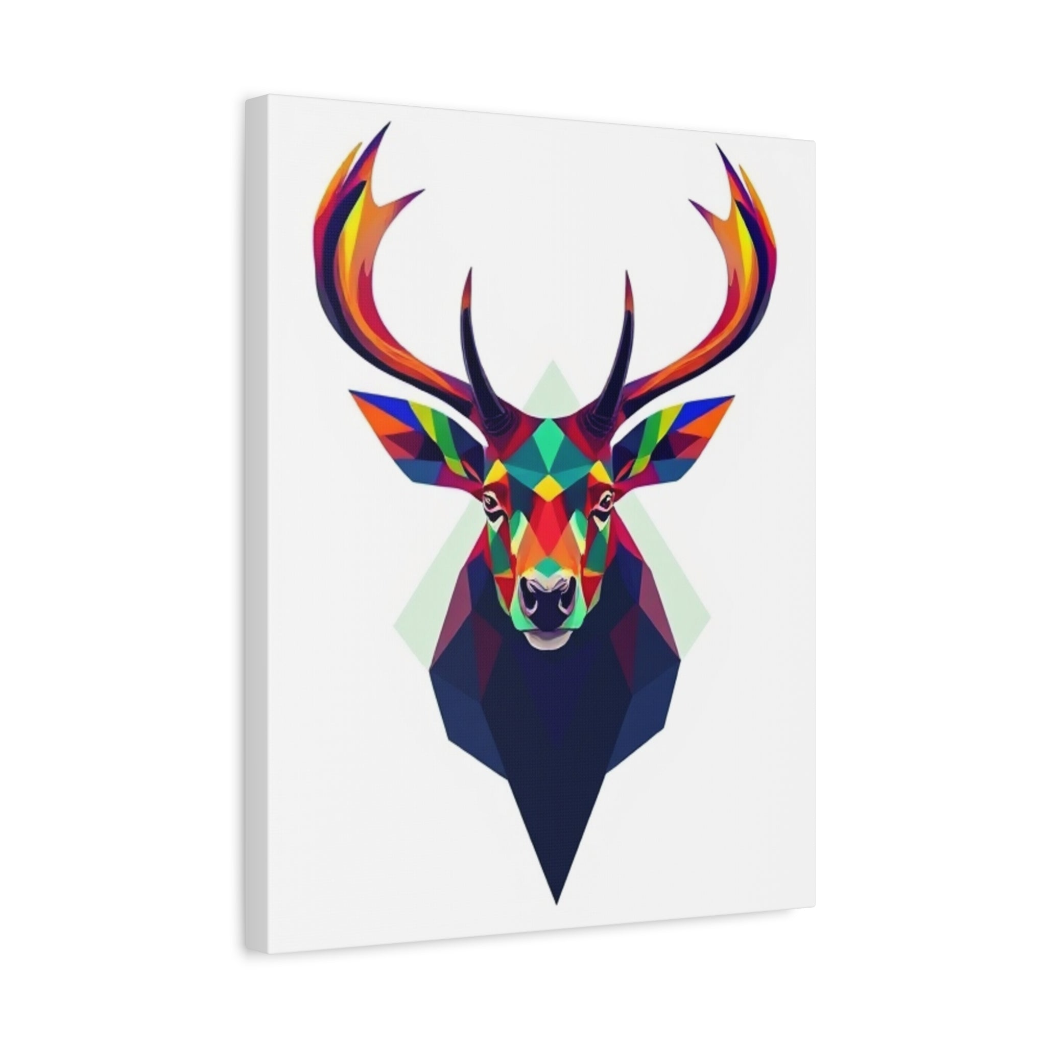 Colorful Elk Art Print - Modern Geometric Canvas Wall Decor