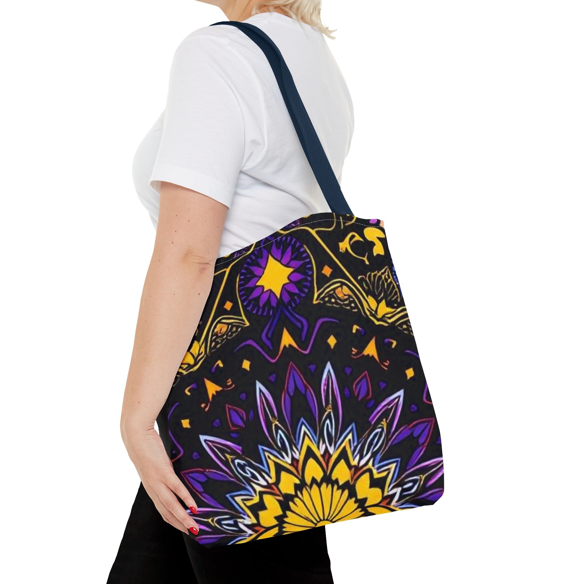Purple & Yellow Design Tote Bag