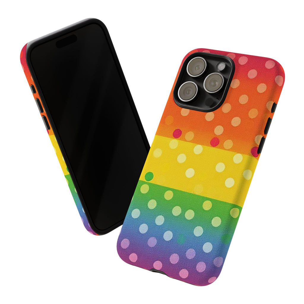 Rainbow Polka Dot Tough Phone Case for iPhone