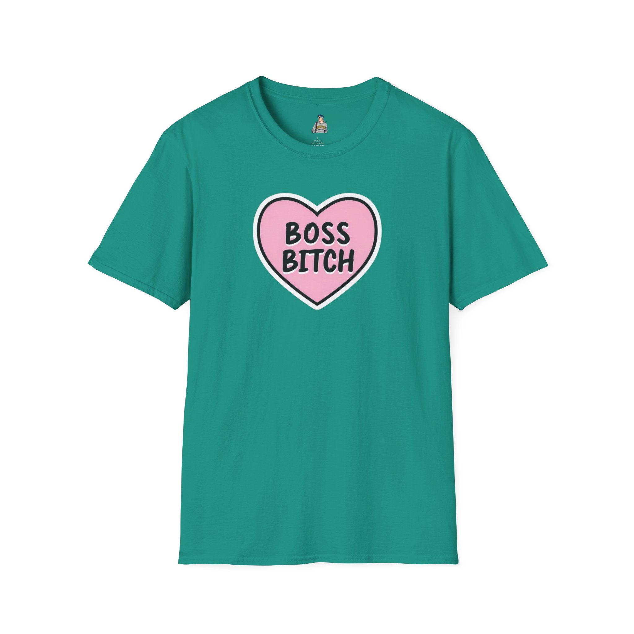 Unisex Softstyle T-Shirt - 'Boss Bitch' Heart Design - Funny Statement Tee