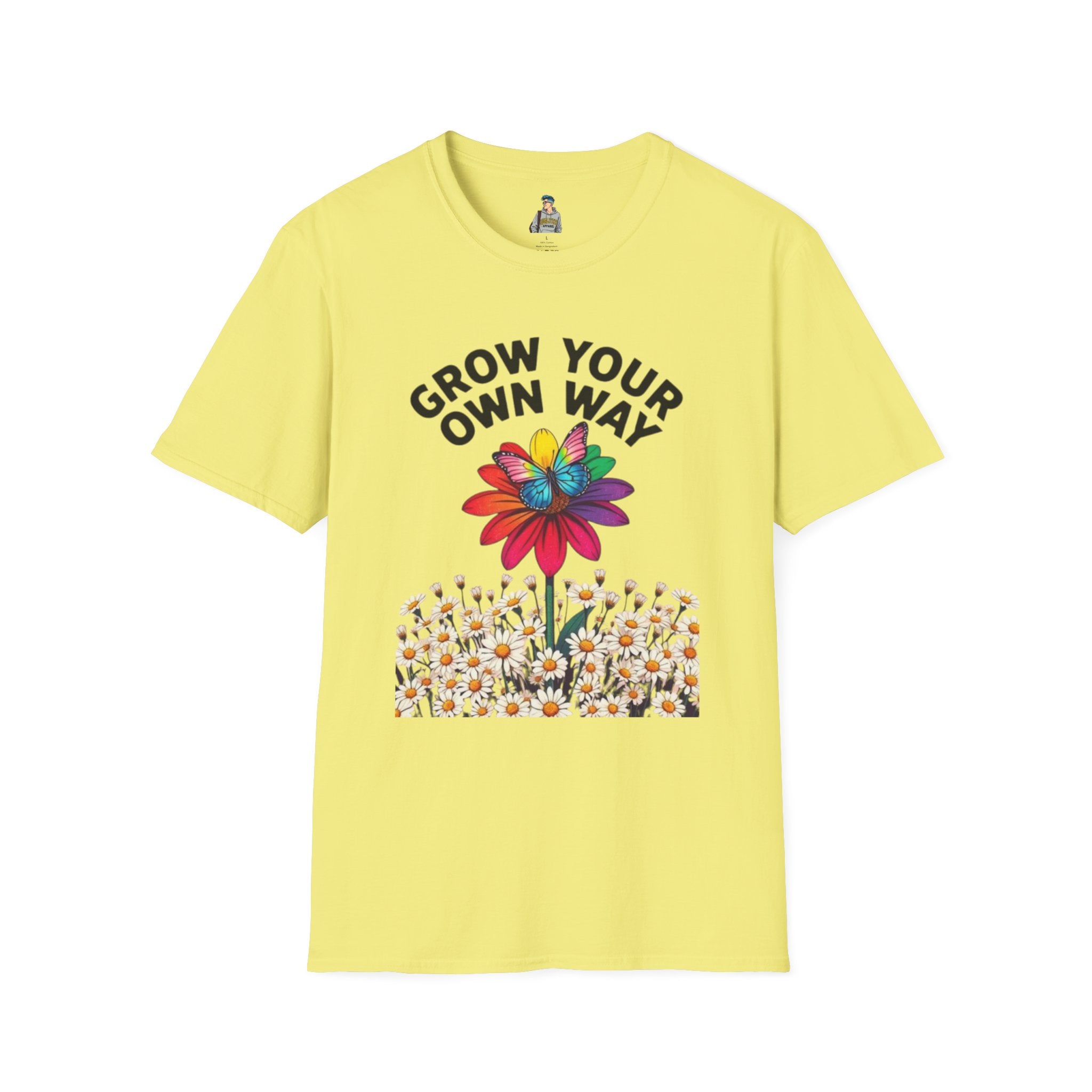 Unisex Softstyle T-Shirt - 'Grow Your Own Way' Floral Design for Queer Pride