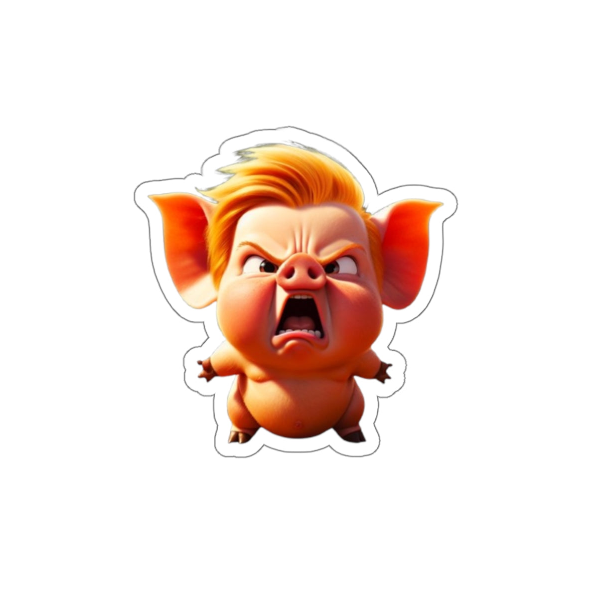 Die-Cut Stickers - Angry Little Orange Pig