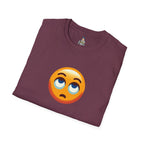 Unisex Softstyle T-Shirt with Eye Roll Emoji | Casual Graphic Tee for Everyday Humor
