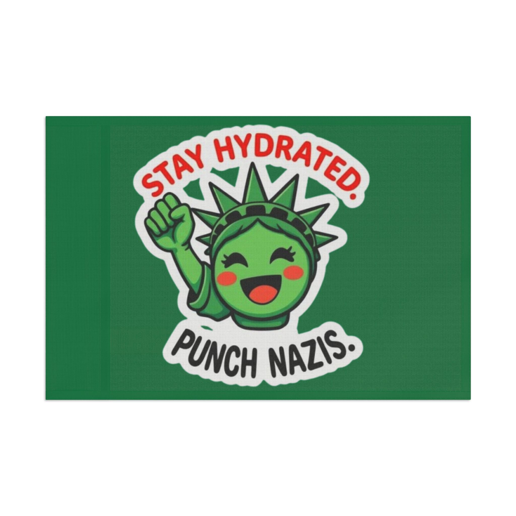 Stay Hydrated, Punch Nazis! - Protest Flag