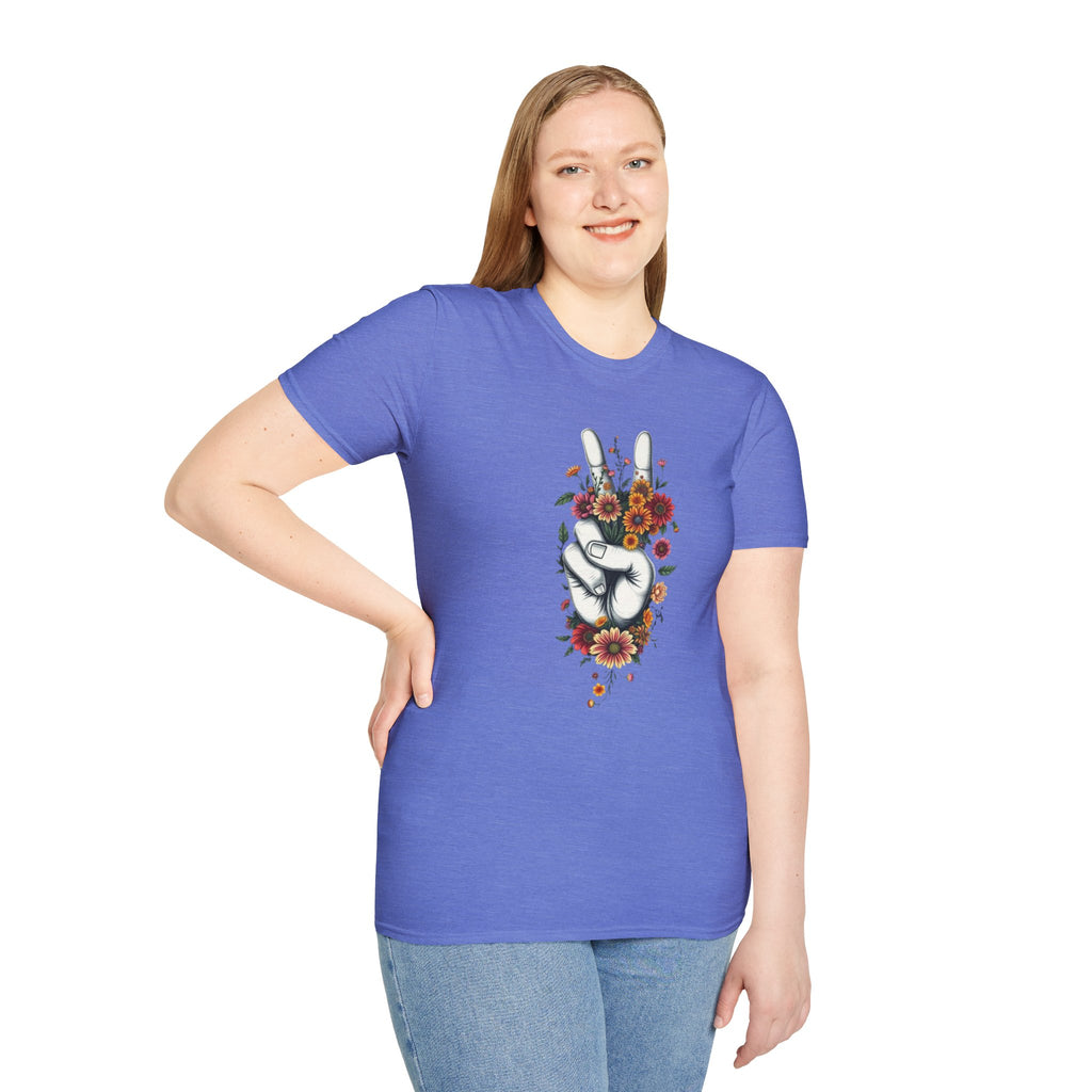 Grow Peace Unisex Softstyle T-Shirt - Boho Inspiration, Perfect for Festivals and Everyday Wear