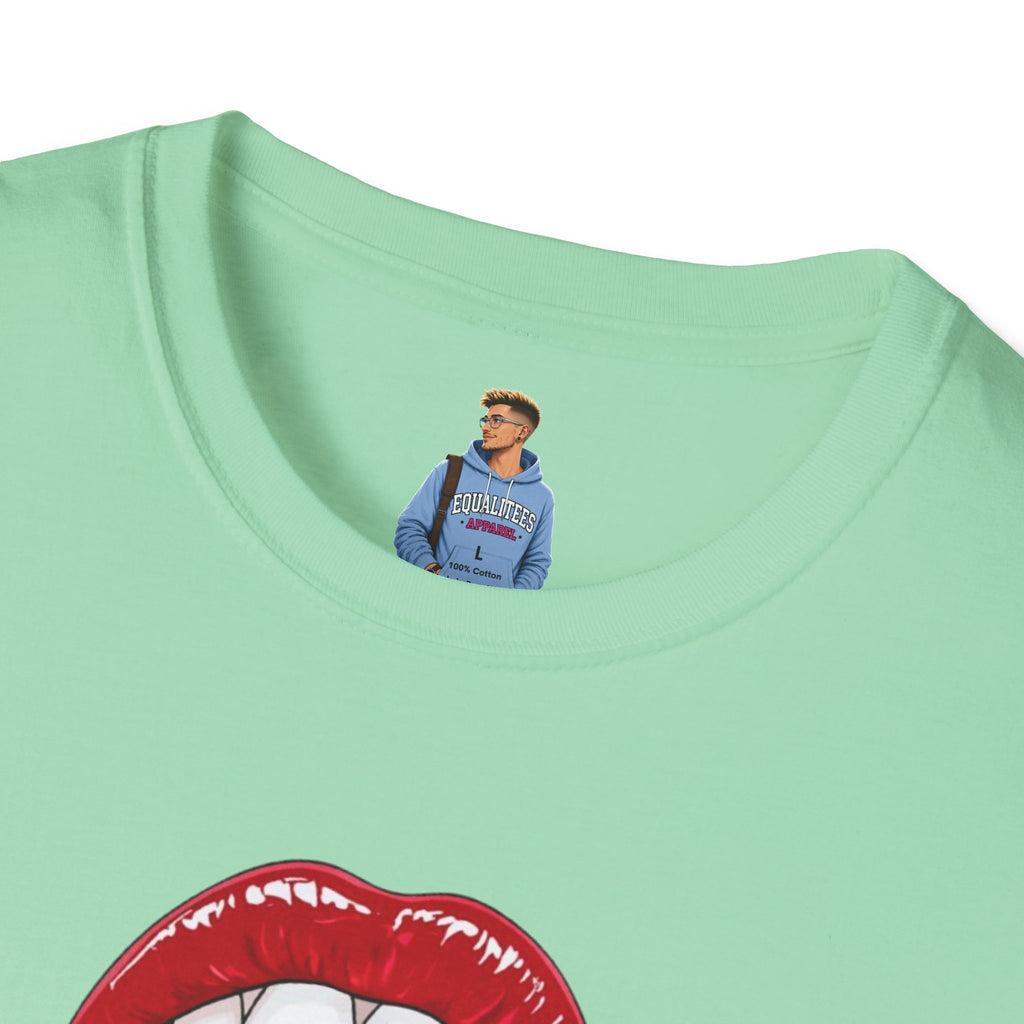 Pride Love Unisex Softstyle T-Shirt | LGBTQ+ Rainbow Heart Design
