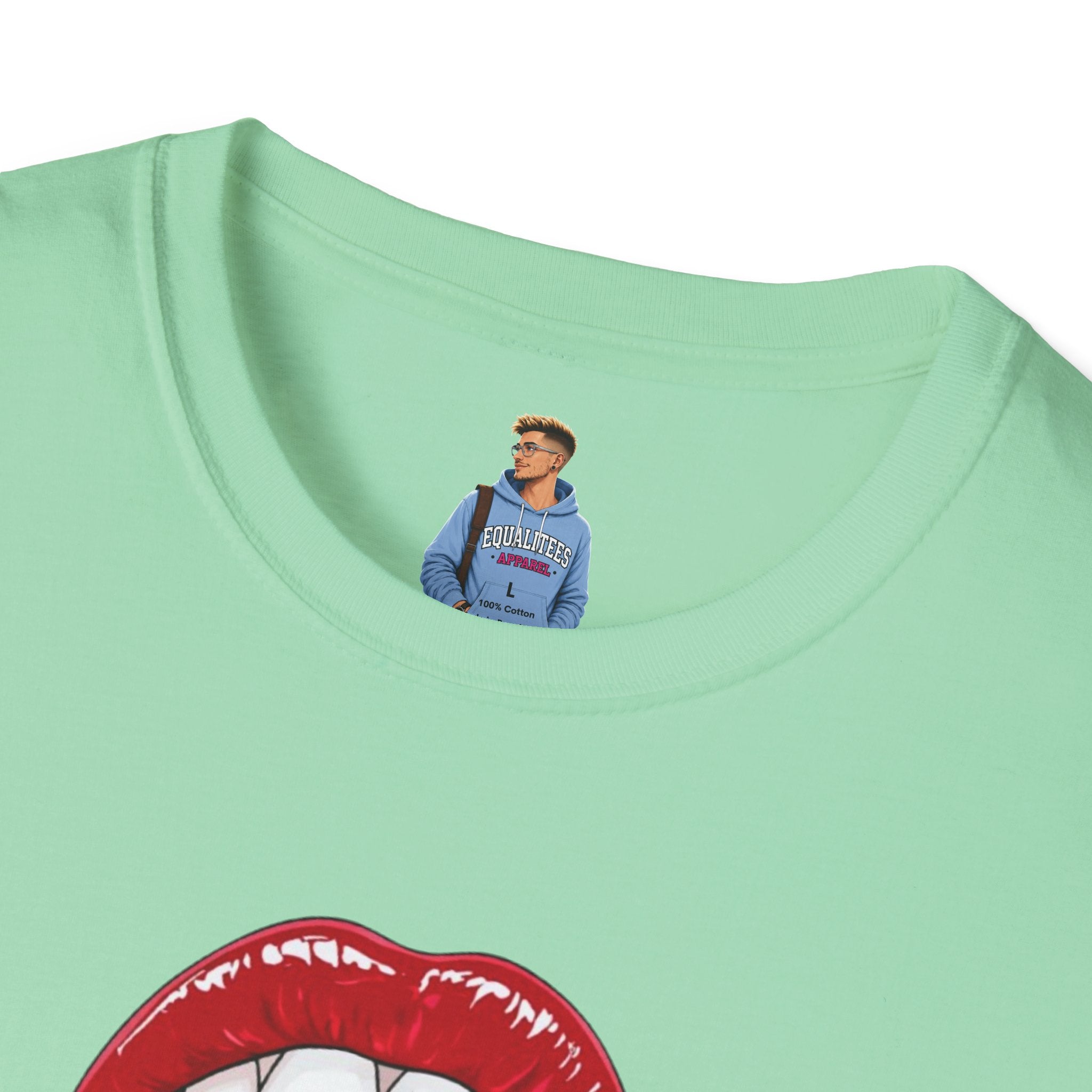 Pride Love Unisex Softstyle T-Shirt | LGBTQ+ Rainbow Heart Design