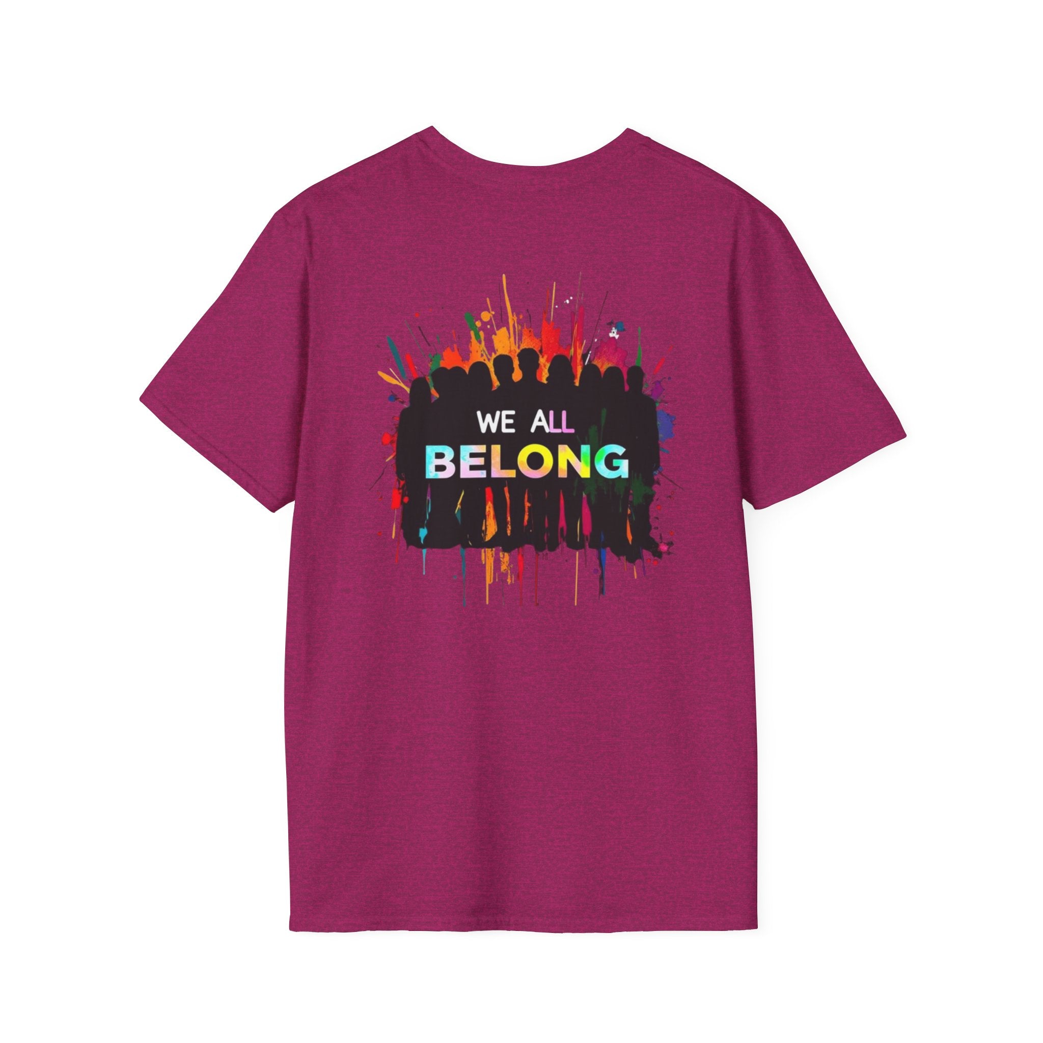 Unisex Softstyle T-Shirt: "Conversion Therapy is Torture" & "We All Belong" - LGBTQ+ Empowerment Tee