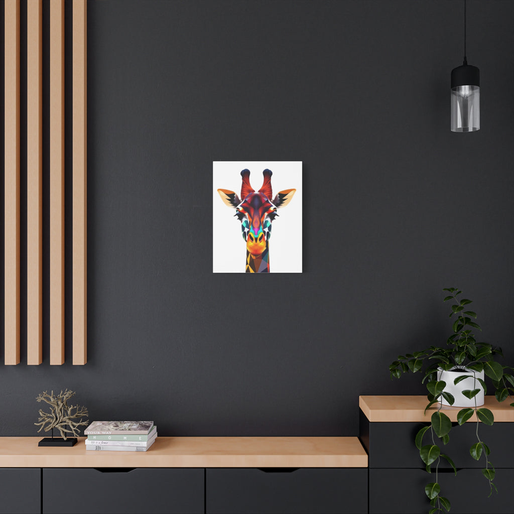Colorful Giraffe Canvas Art - Vibrant Stretched Wall Decor for Animal Lovers