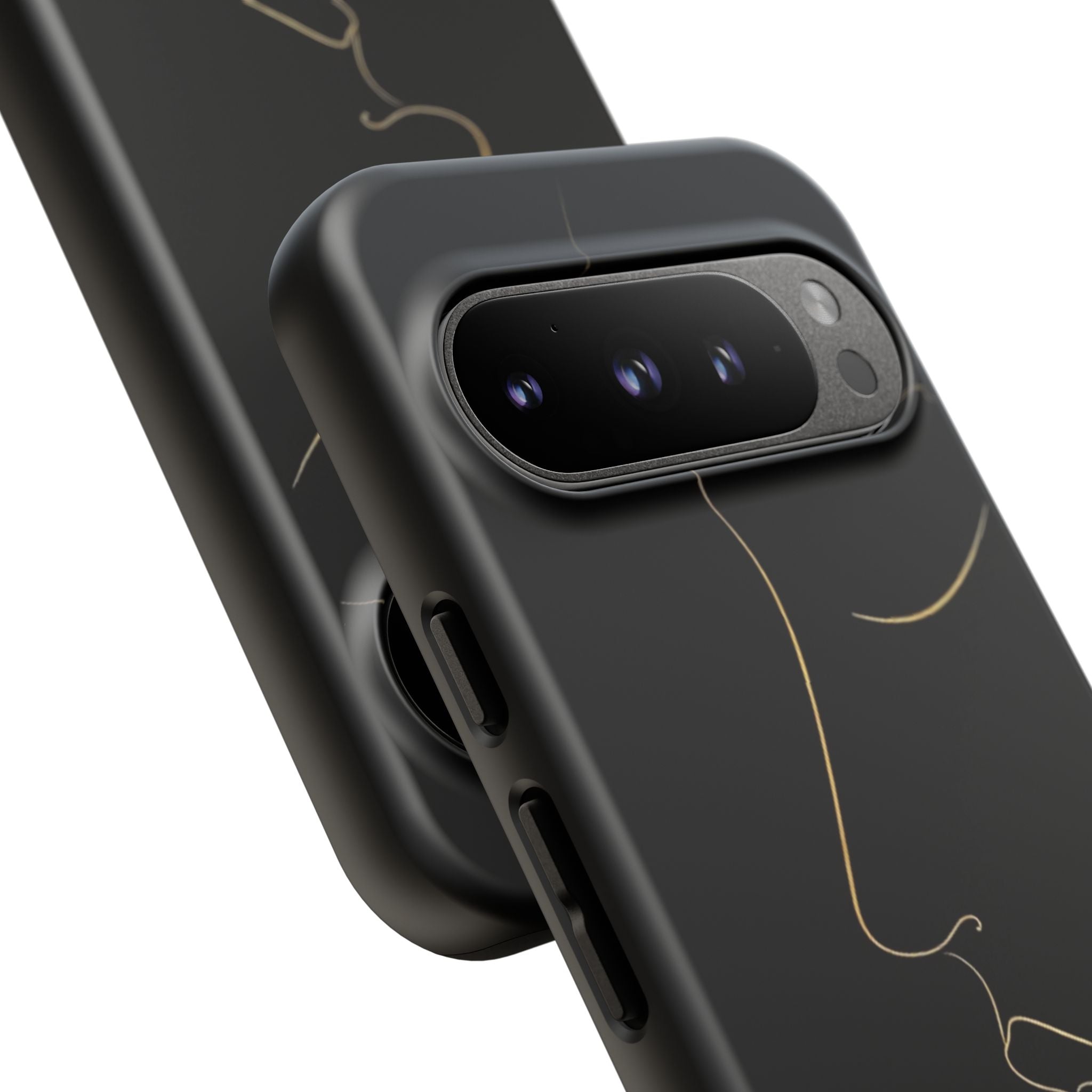 Android OR iPhone Compatible Cases - Gold Line Face Design - Unique Tough Cases
