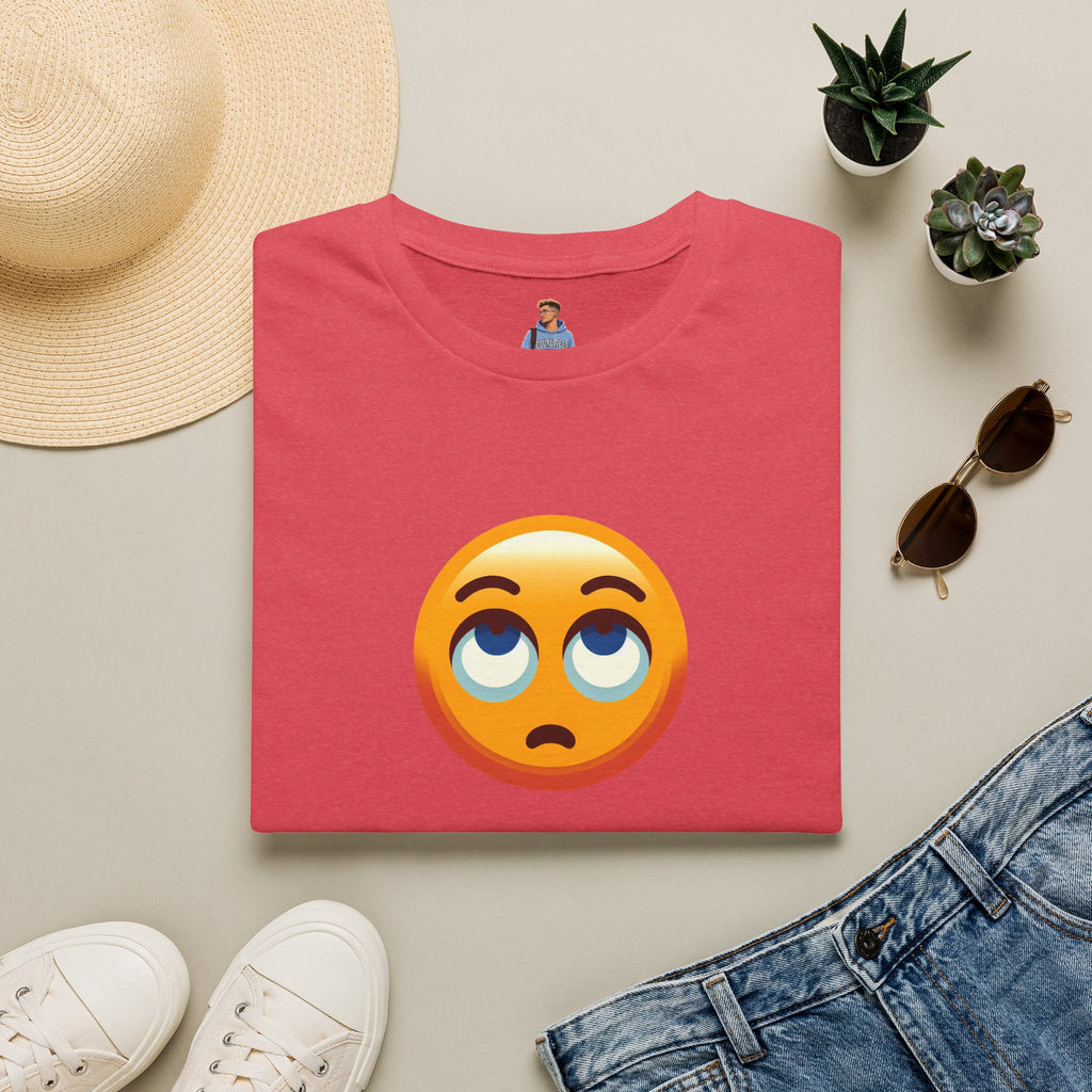 Unisex Softstyle T-Shirt with Eye Roll Emoji | Casual Graphic Tee for Everyday Humor