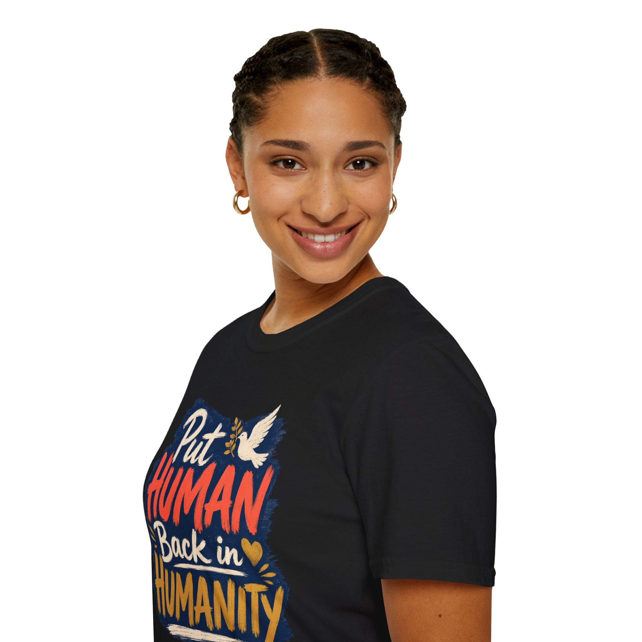 Put Human Back in Humanity T-Shirt — Inspirational Peace Dove Tee