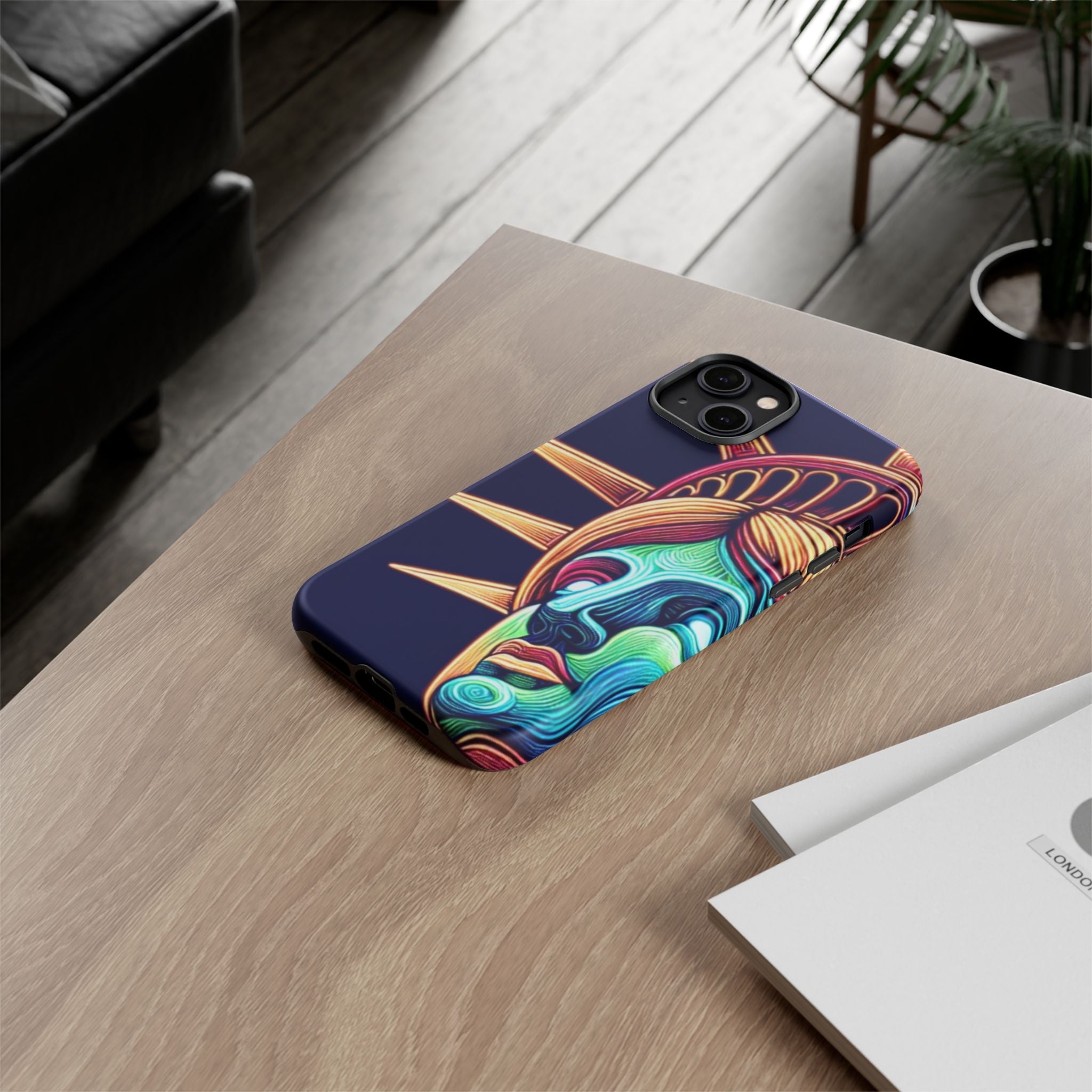 Statue of Liberty Neon Glowing Art Tough Case for Android & iPhone