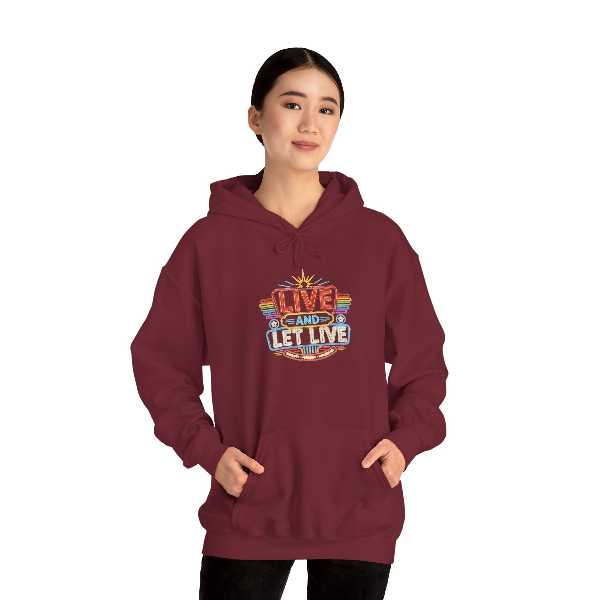 Live And Let Live Hoodie — Retro Peace Graphic Pullover