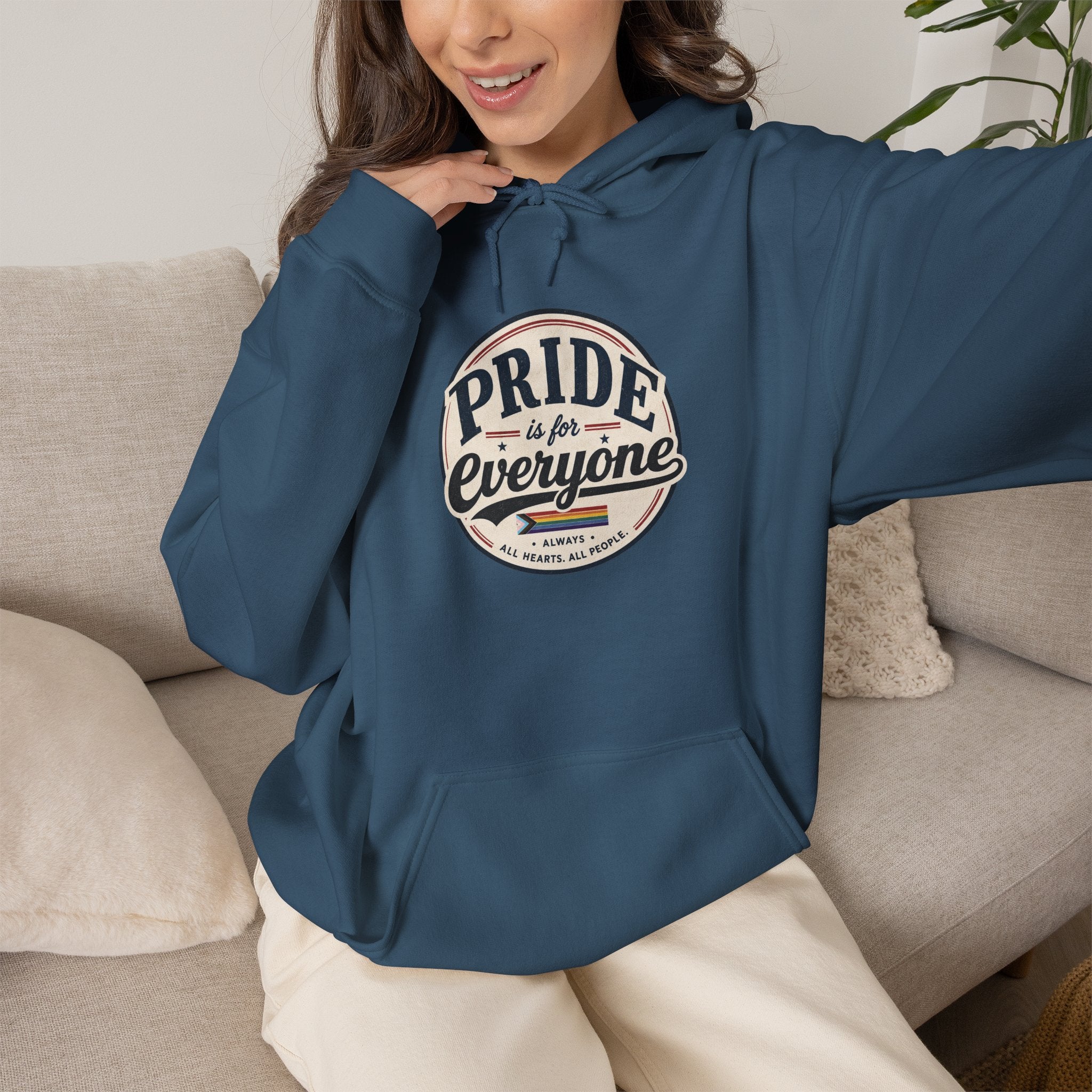 Pride Is For Everyone Pullover Hoodie — Vintage Graphic Inclusivity Sweatshirt