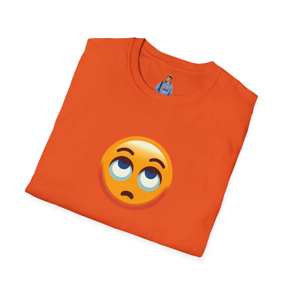 Unisex Softstyle T-Shirt with Eye Roll Emoji | Casual Graphic Tee for Everyday Humor