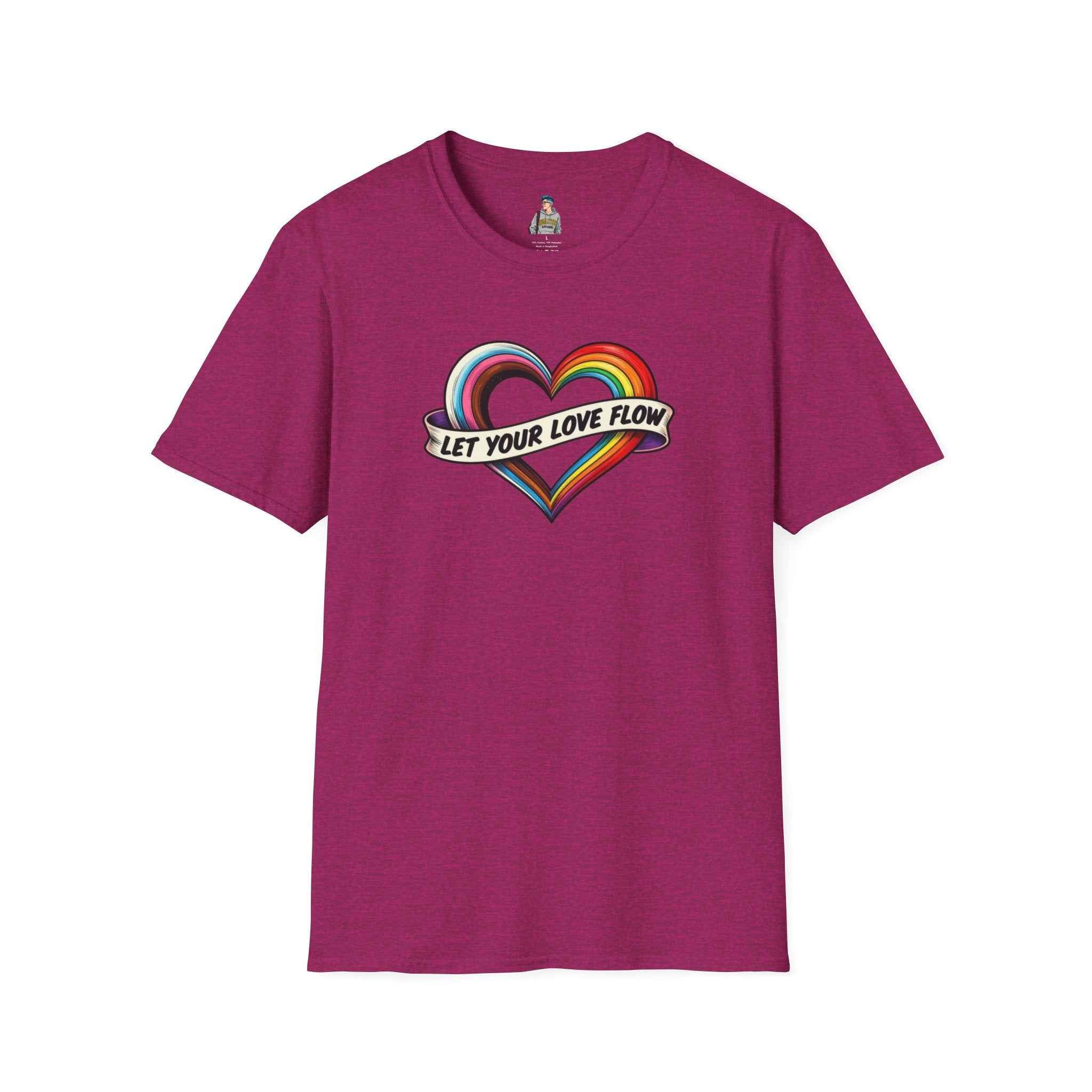 Let Your Love Flow Rainbow Heart T-Shirt
