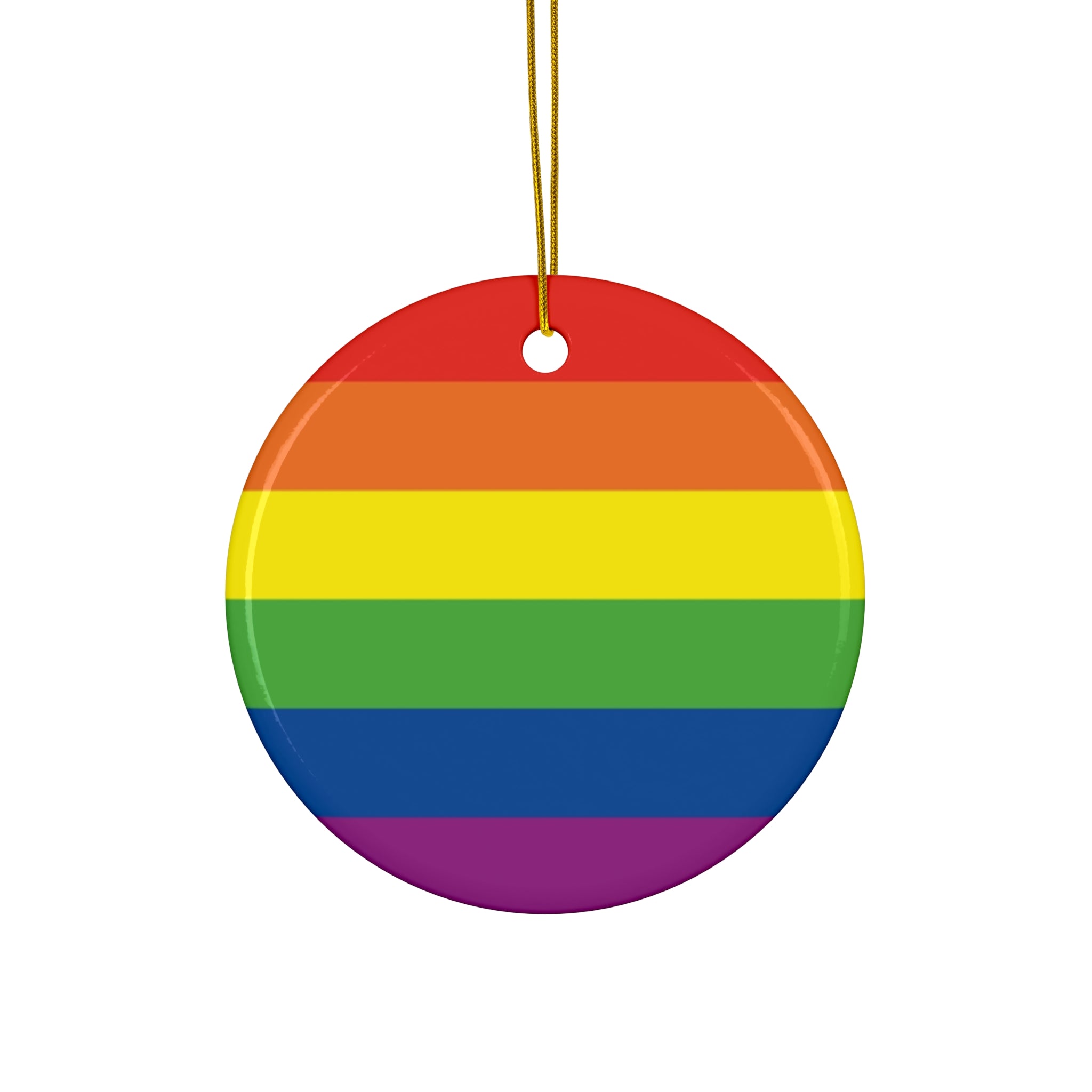 Pride Rainbow Star Ceramic Ornament - Colorful Holiday Decor