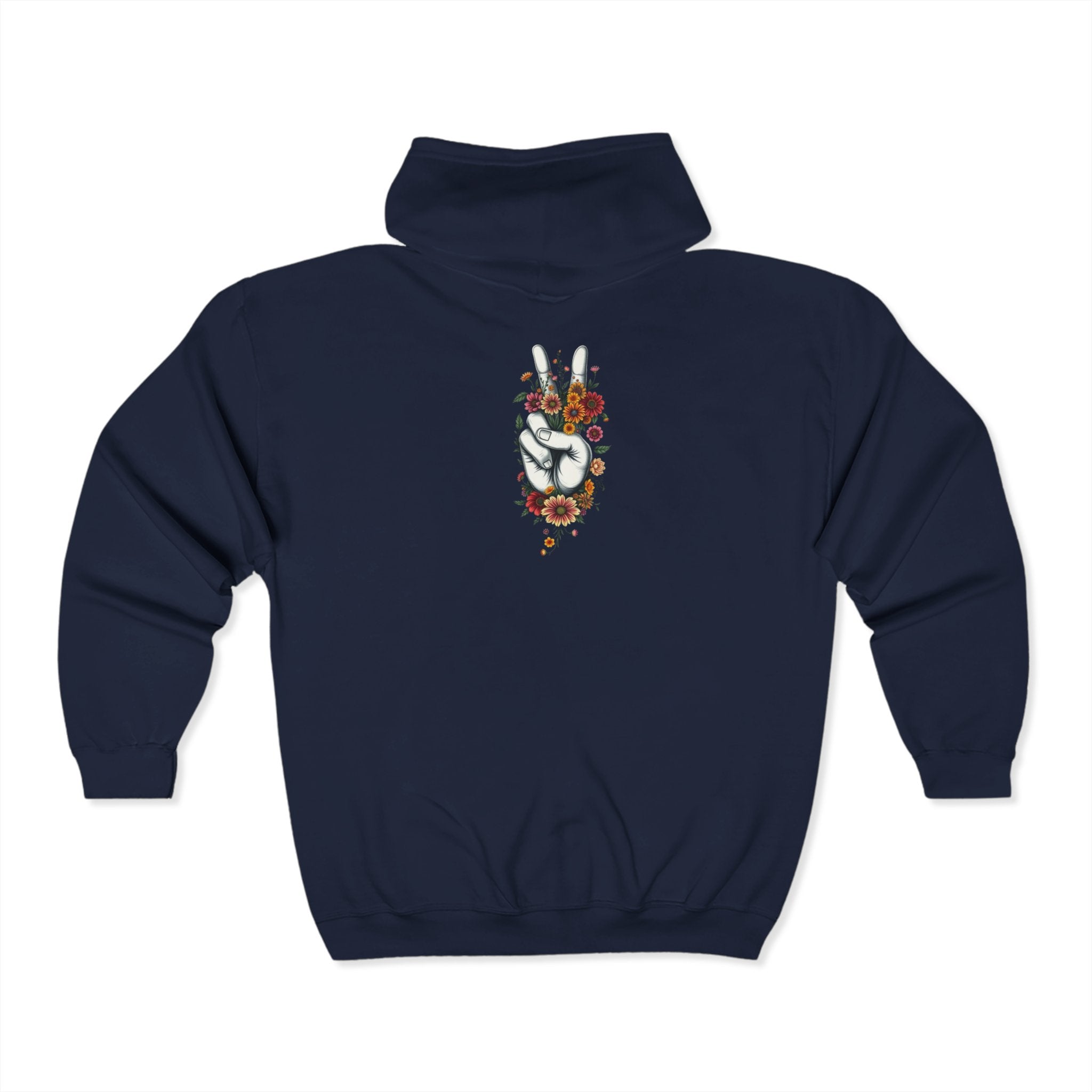 Grow Peace Zip-Up Hoodie - Cozy Outdoor Style