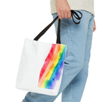 Rainbow Watercolor on Canvas Design - Tote Bag