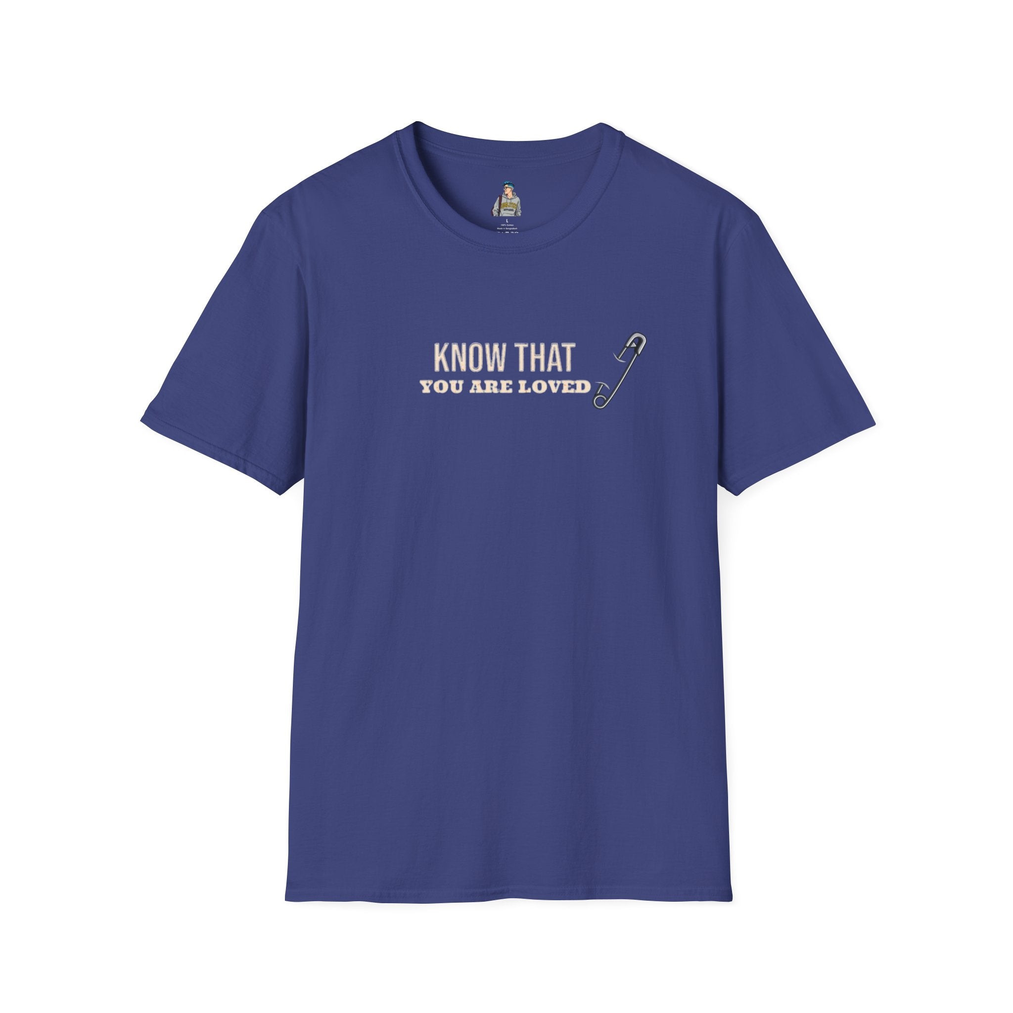 Safety Pin Know That You Are Loved Inspirational Tee Unisex Softstyle T-Shirt