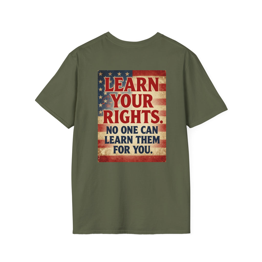 Learn Your Rights T-Shirt — Patriotic American Flag Graphic Tee