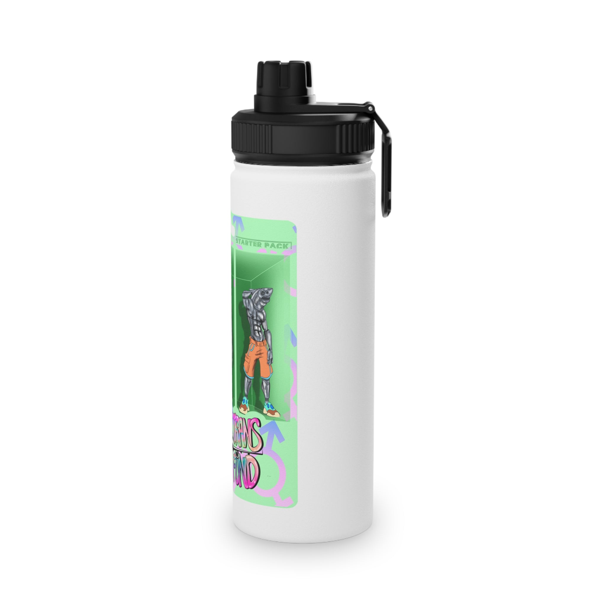 BTTF - Black Trans Travel Fund Logo Stainless Steel Sports Water Bottle