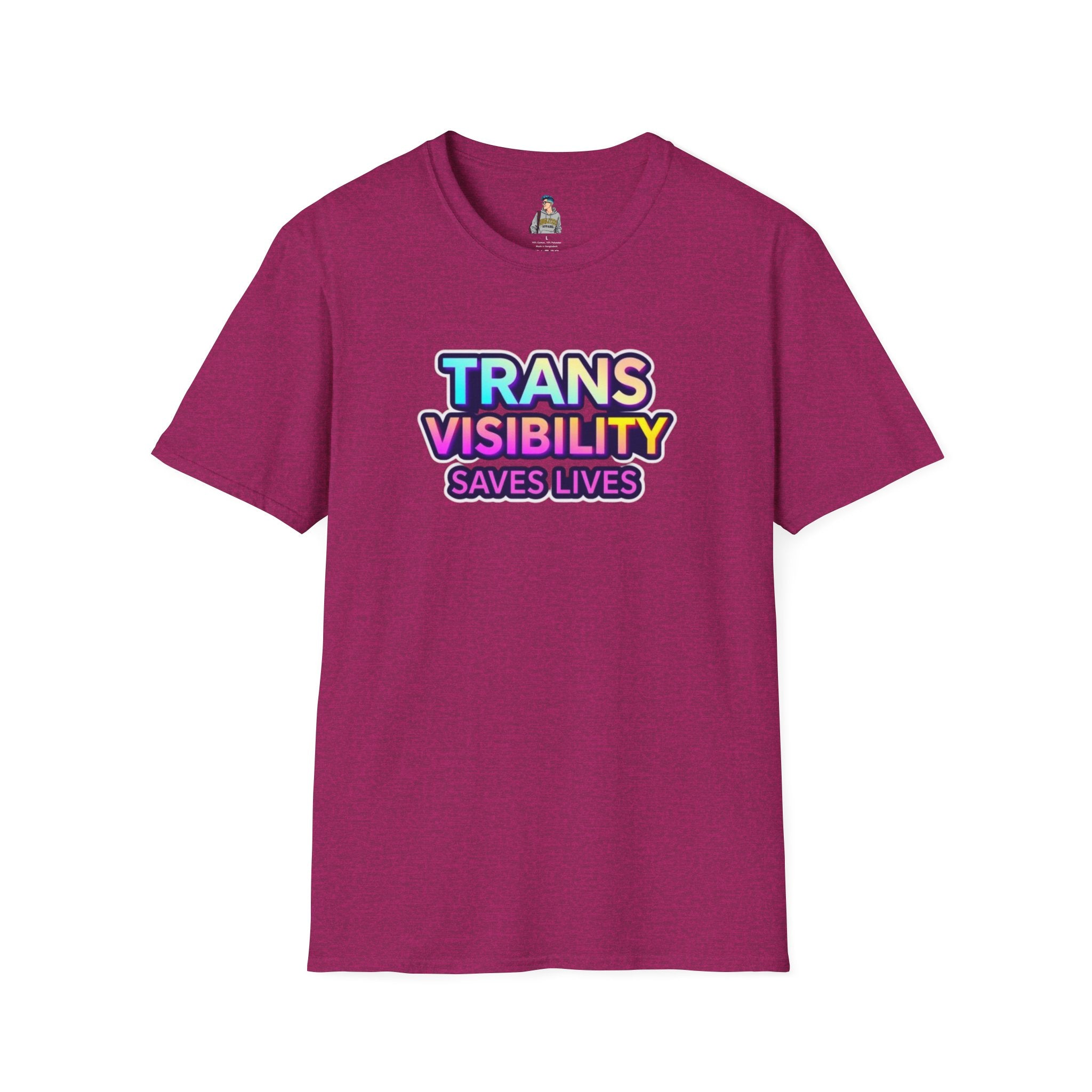 Unisex Softstyle T-Shirt - Trans Visibility Saves Lives Statement Tee