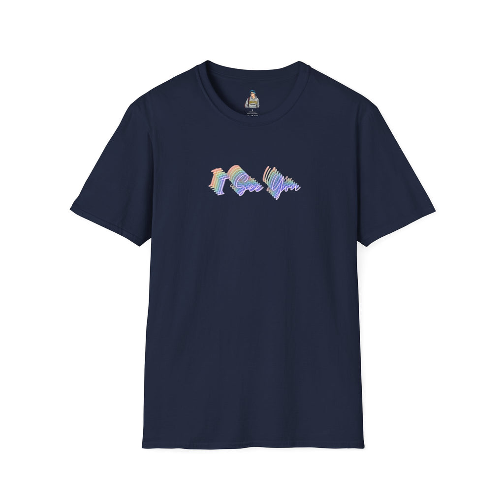 I See You Unisex Softstyle T-Shirt - Colorful Wave Design for LGBTQ+ Visibility