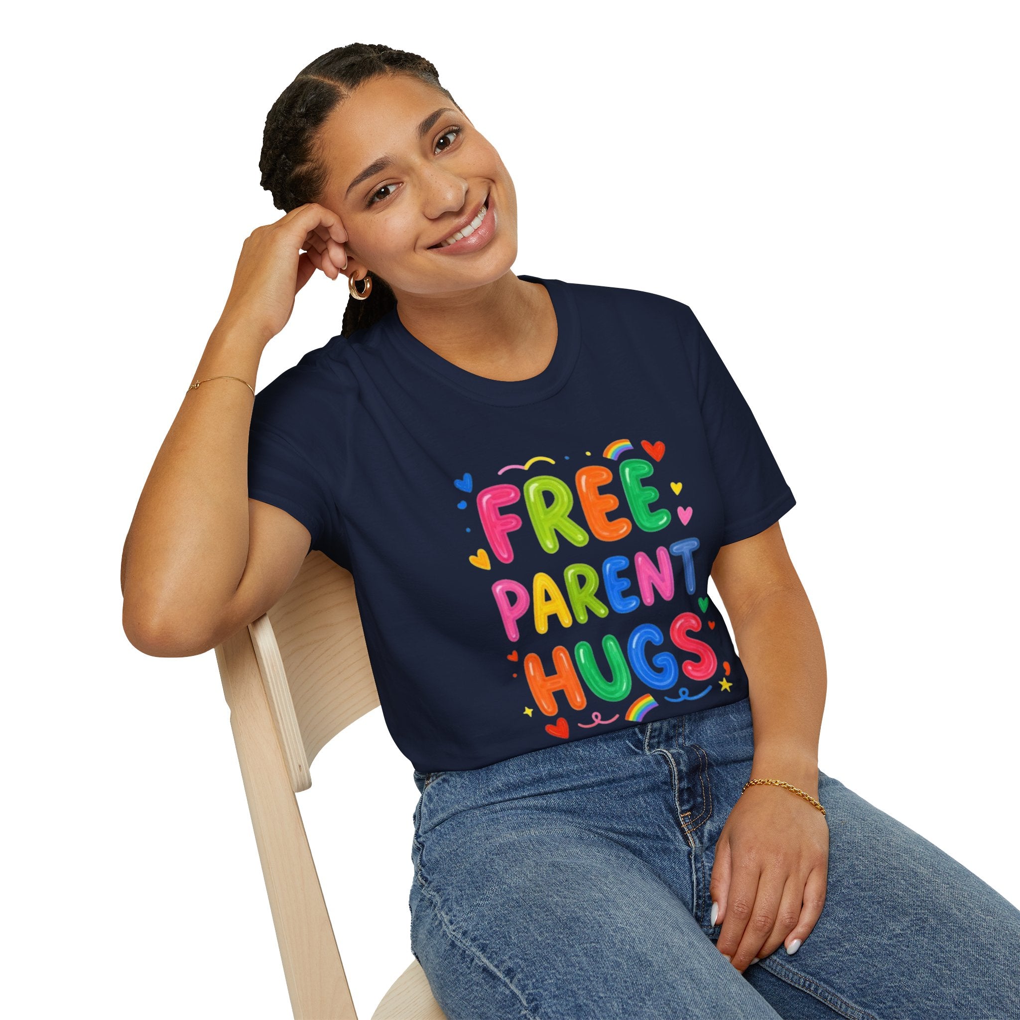 Free Parent Hugs T-Shirt — Colorful Affirming Pride