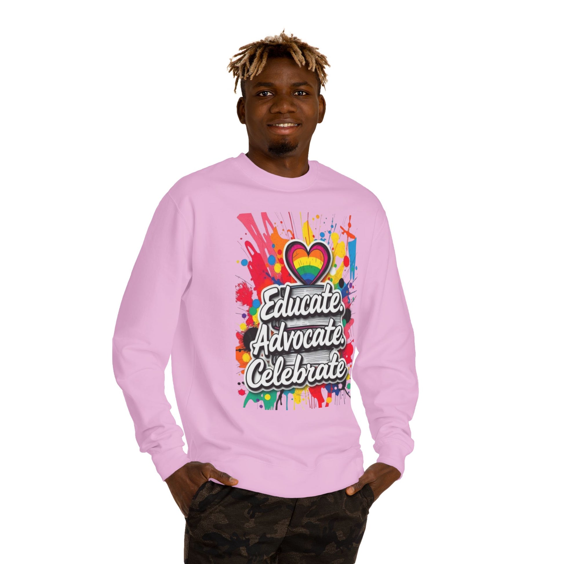 Educate, Advocate, Celebrate Unisex Crew Neck Sweatshirt - Empowerment Apparel