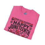 Juneteenth T-Shirt — "Happy Juneteenth" Floral Freedom Tee