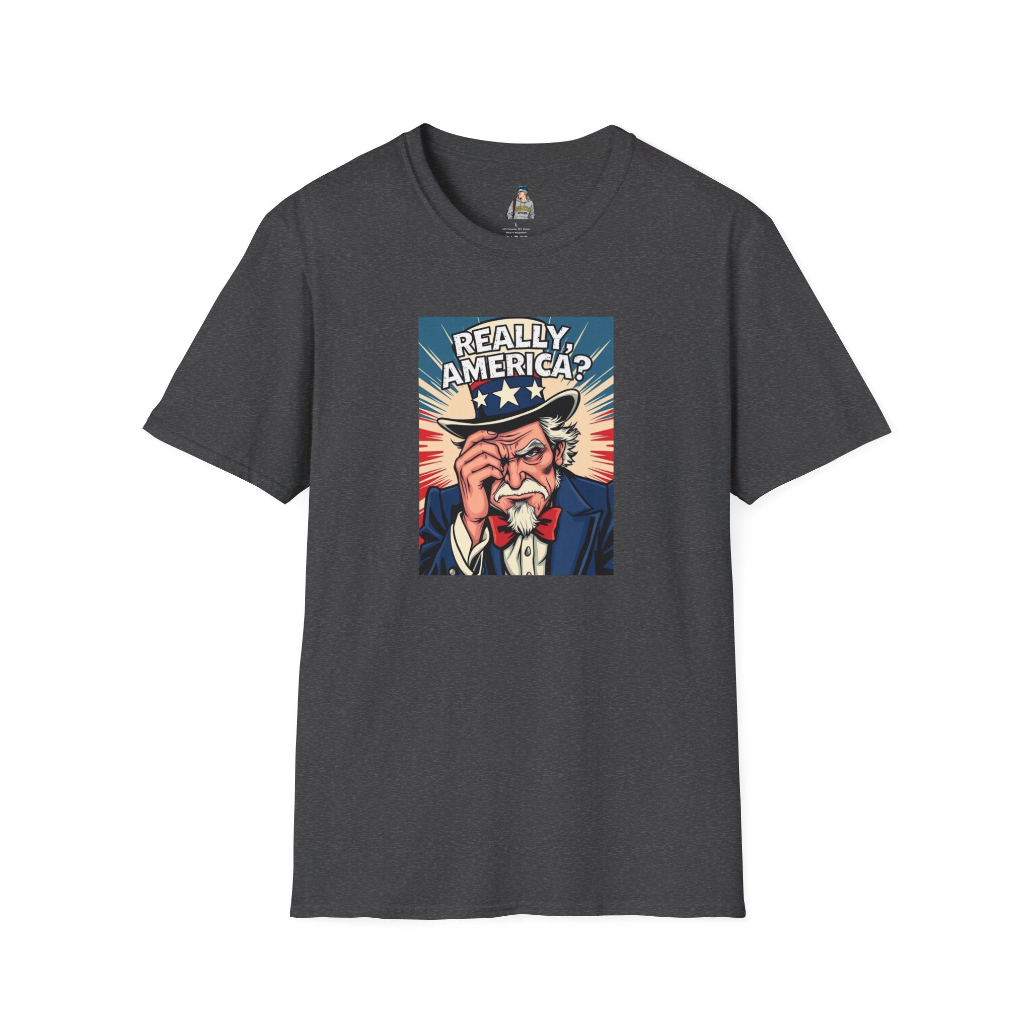 Uncle Sam in disbelief Really, America? Unisex softstyle T-Shirt