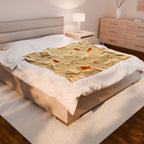 Flour Tortilla Burrito Print Velveteen Plush Blanket – For Comfort and Warmth