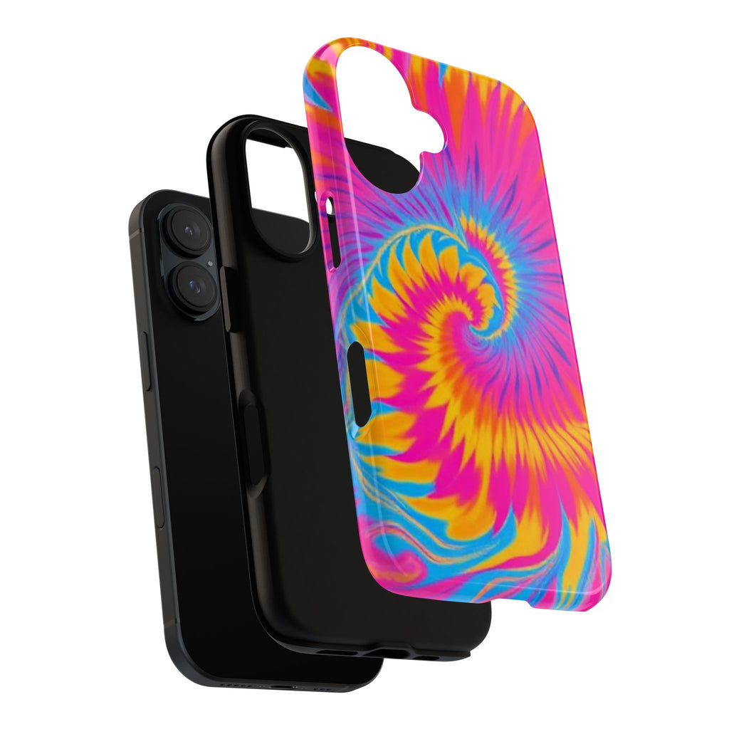 Vibrant Tie-Dye Swirl Protective Tough Case for iPhone