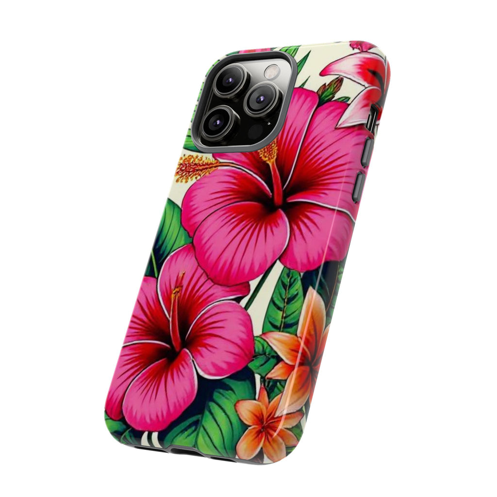 Tropical Hibiscus Phone Case for iPhone — Floral Tough Protective Cover