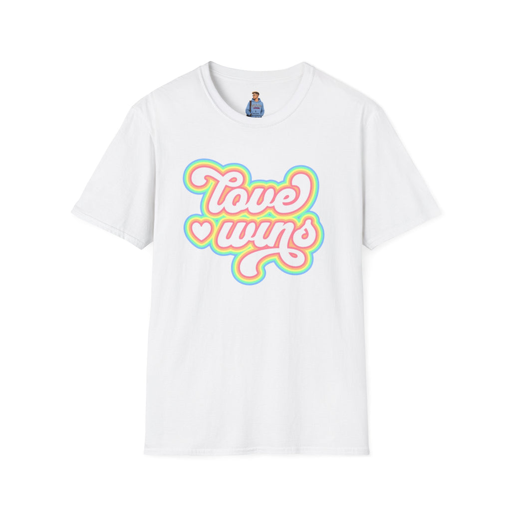 Love Wins Unisex Softstyle T-Shirt - Positive Vibes for Pride and Everyday Wear