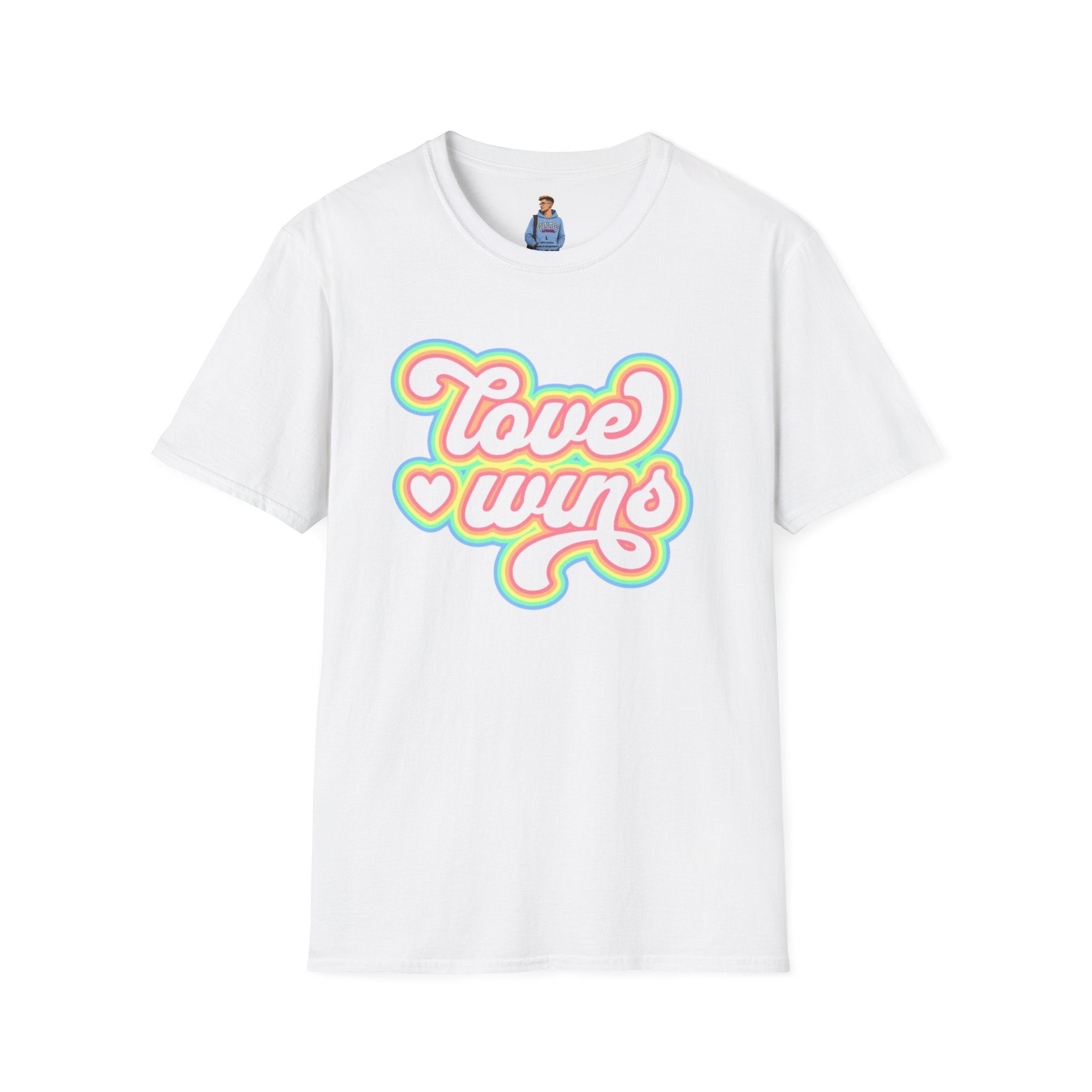 Love Wins Unisex Softstyle T-Shirt - Positive Vibes for Pride and Everyday Wear