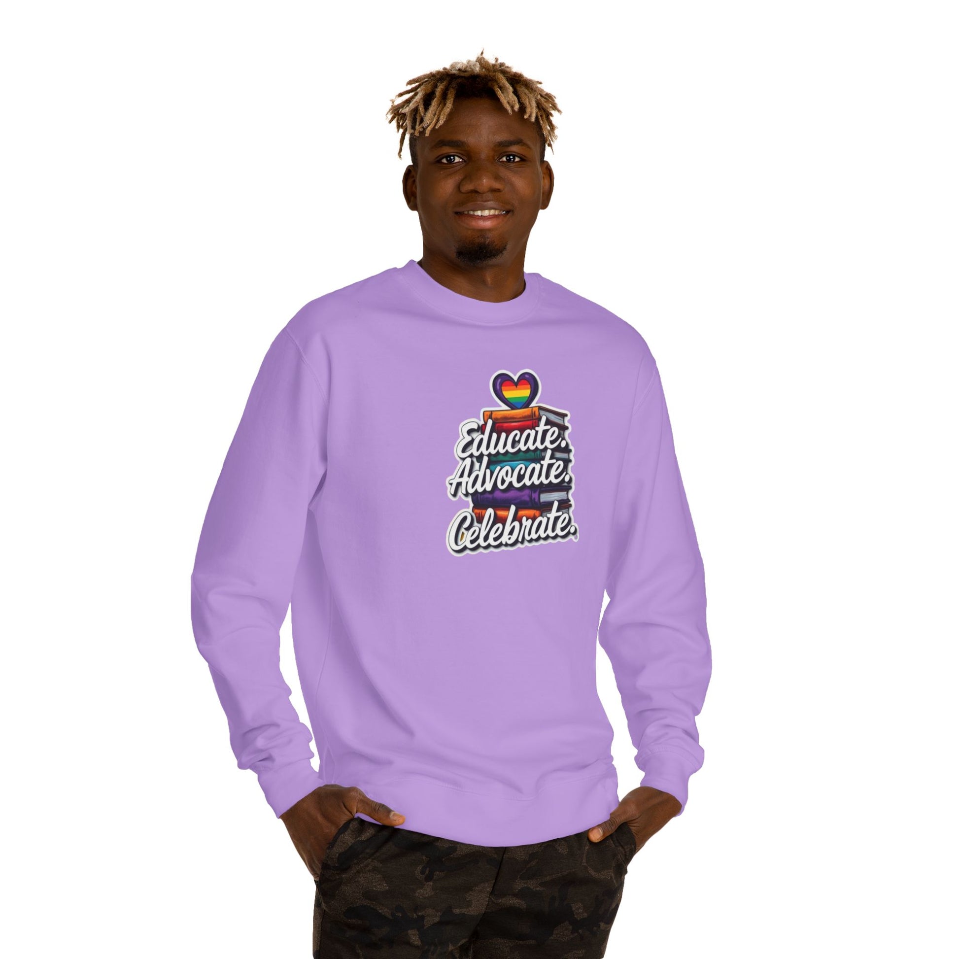 Educate, Advocate, Celebrate Unisex Crew Neck Sweatshirt - Empowerment Apparel