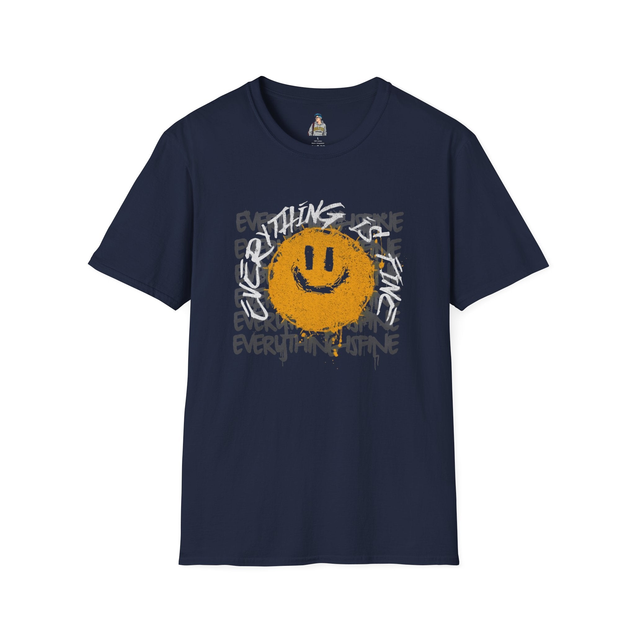 Everything is Fine Funny Unisex Softstyle T-Shirt, Sarcastic Tee, Humorous Graphic Shirt, Apocalypse Saying Top, Gift for Joke Lovers