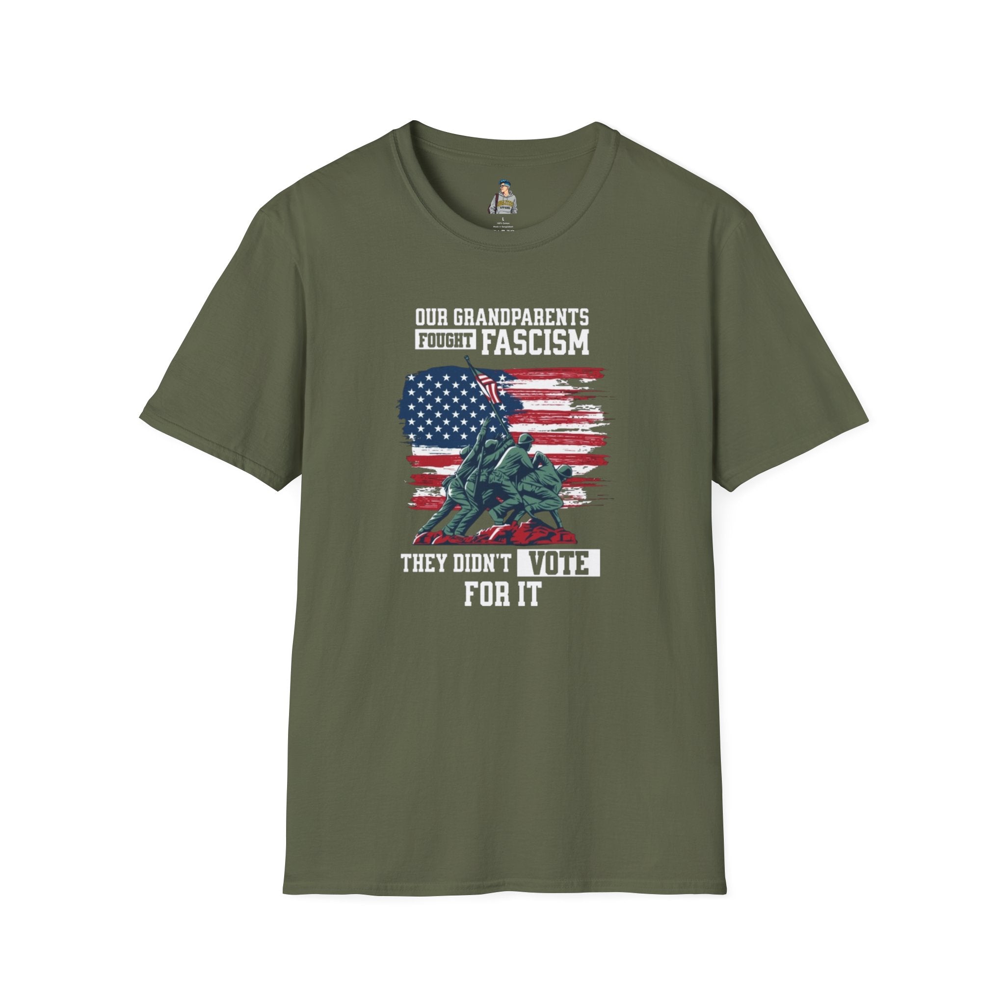 Patriotic Anti-Fascism T-Shirt - Voting for a Traitor Makes You One - Unisex Softstyle T-shirt