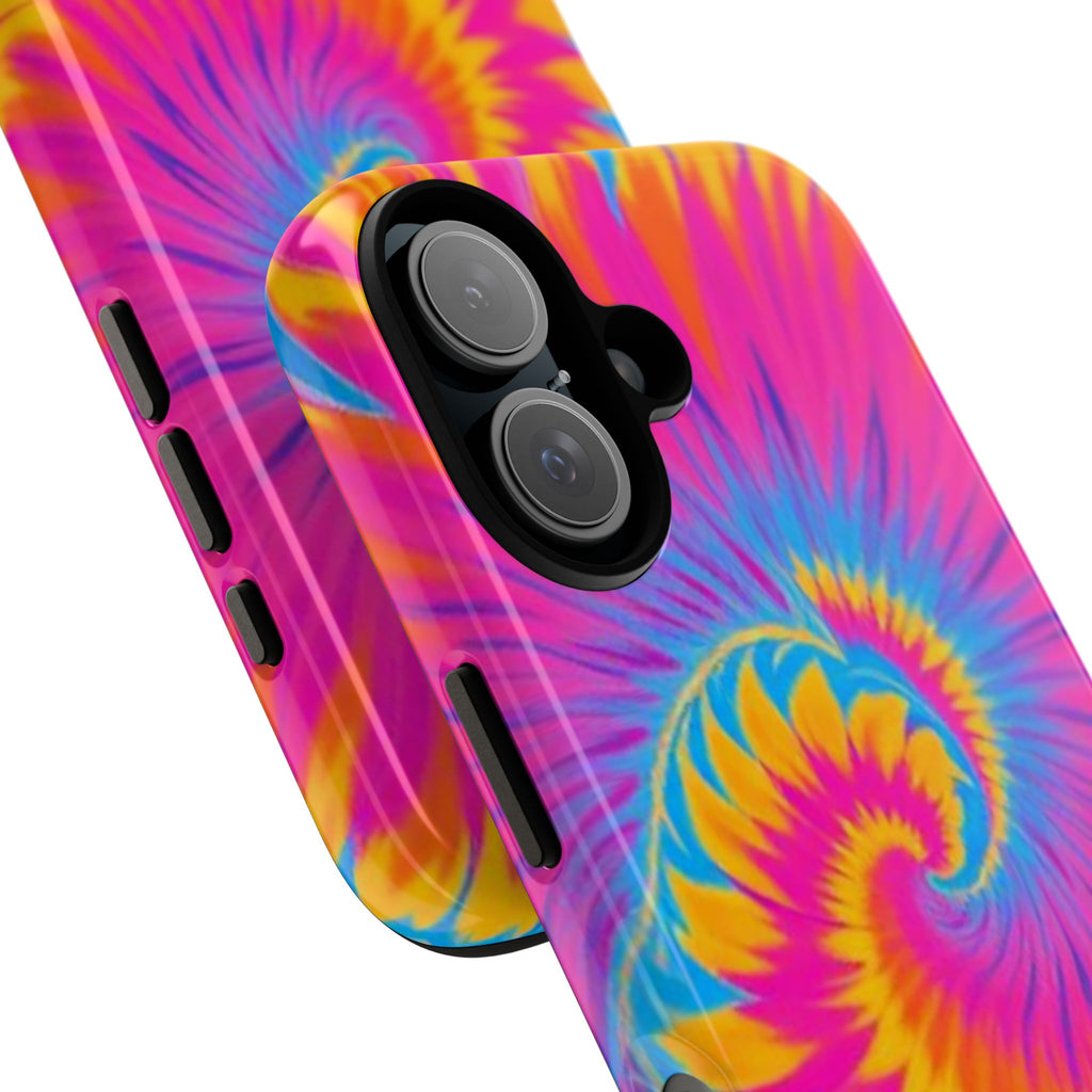 Vibrant Tie-Dye Swirl Protective Tough Case for iPhone