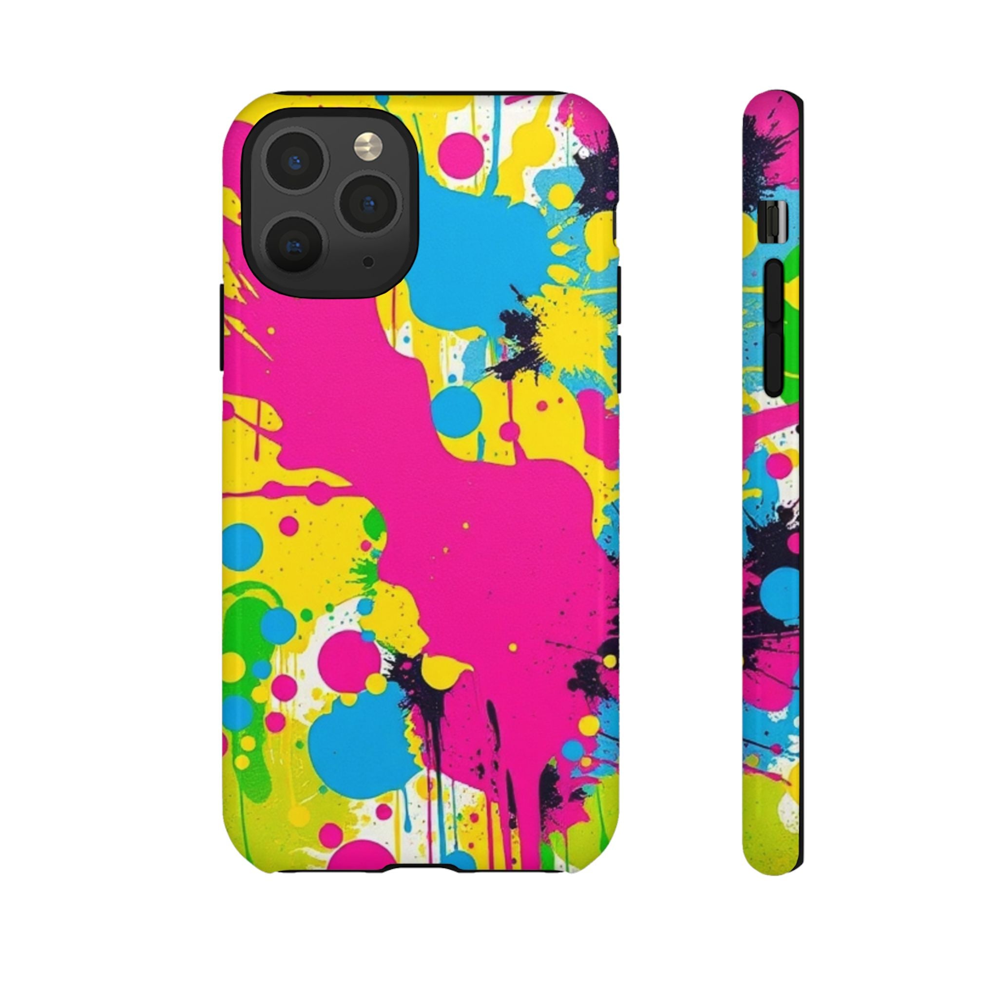 Android OR iPhone Compatible Cases - Crazy Retro Color Splash Design - Unique Tough Cases