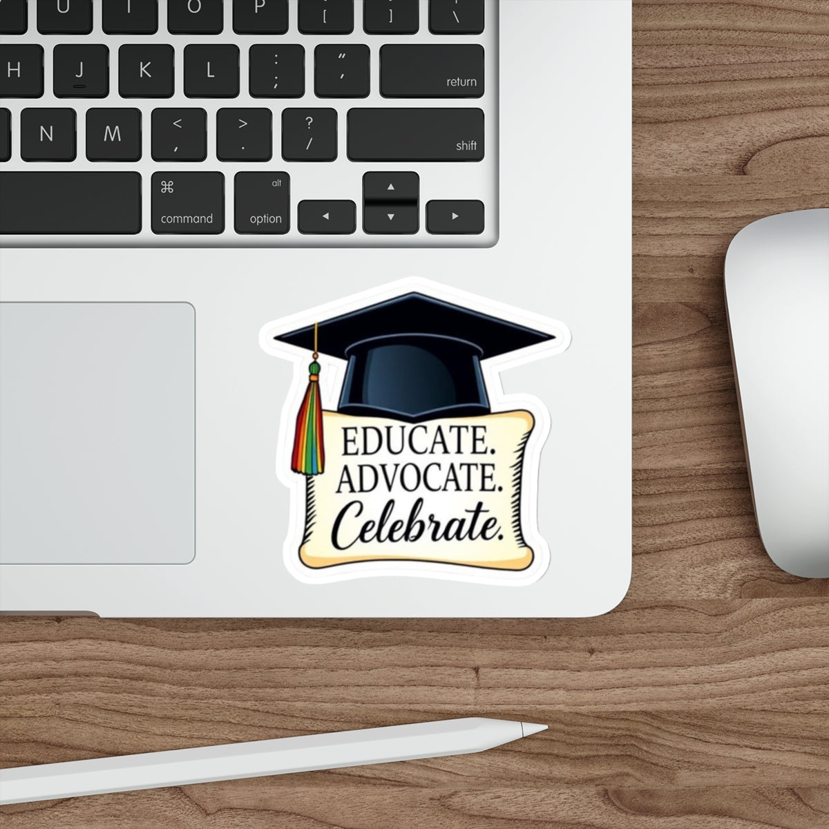 Graduation Celebration Die-Cut Stickers - Educate Advocate Celebrate