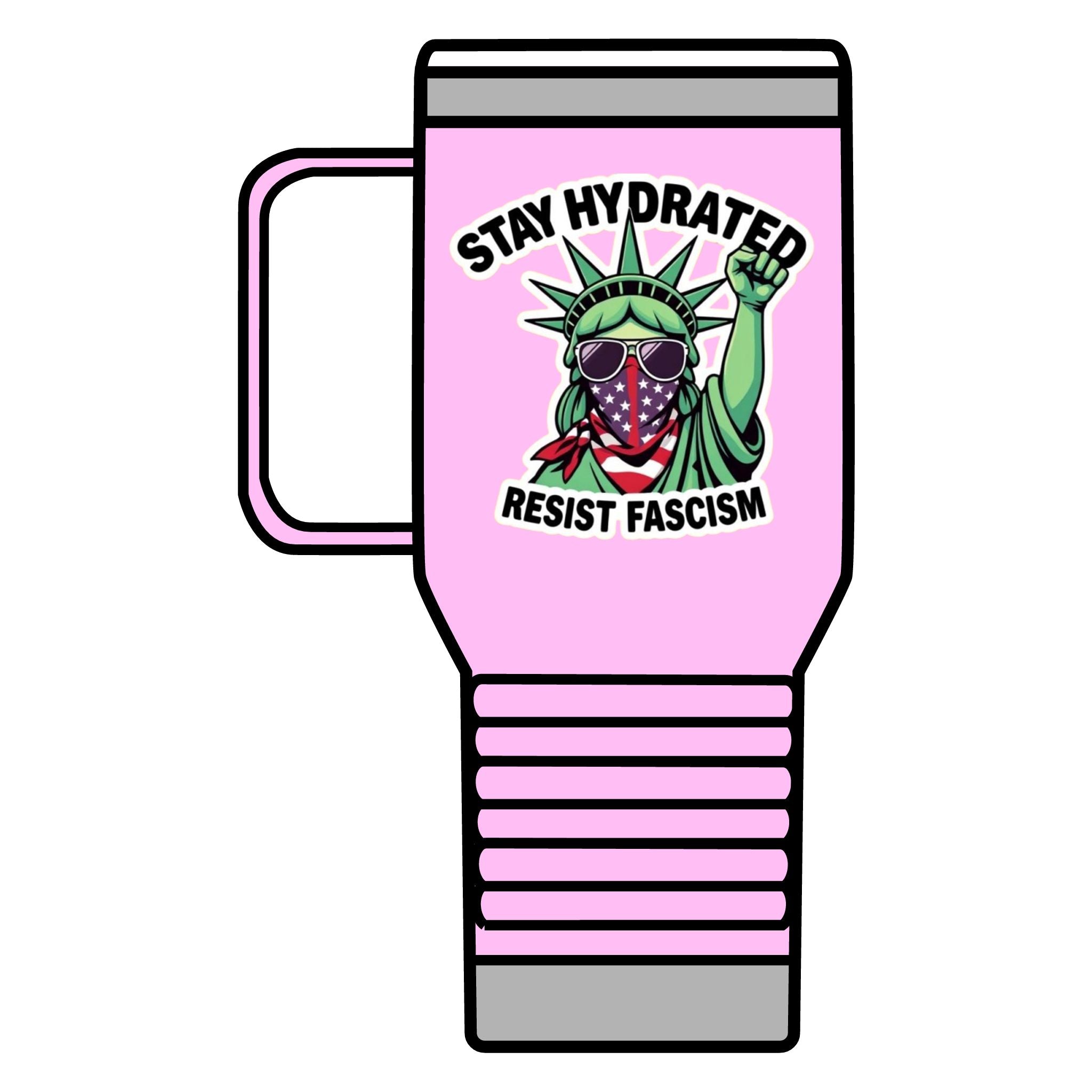 Resistance Against Fascism Travel Mug, 20oz - Political Awareness Water Bottle, Activist Gift, Protester Mug, Anti-Fascist Cup, Liberal