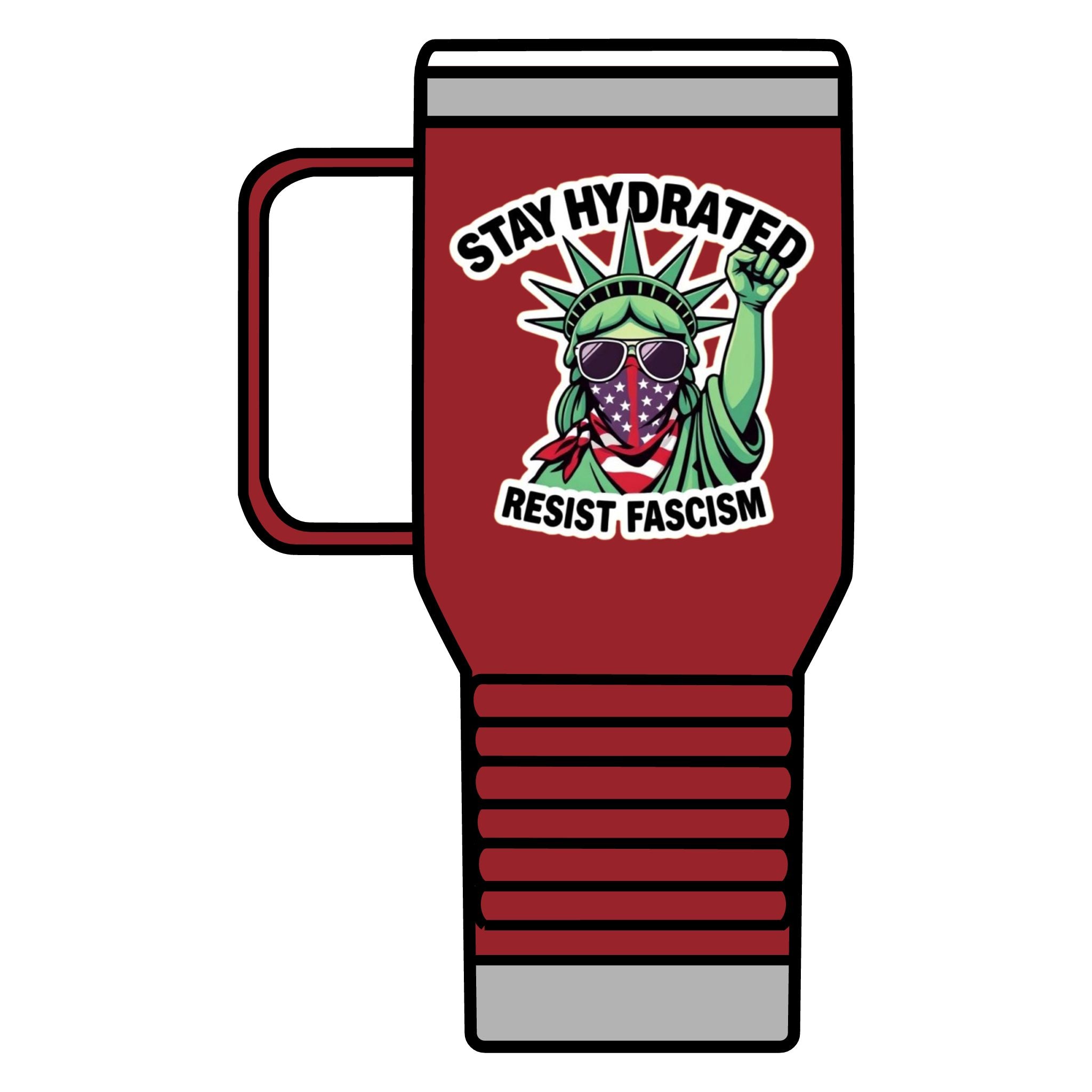 Resistance Against Fascism Travel Mug, 20oz - Political Awareness Water Bottle, Activist Gift, Protester Mug, Anti-Fascist Cup, Liberal