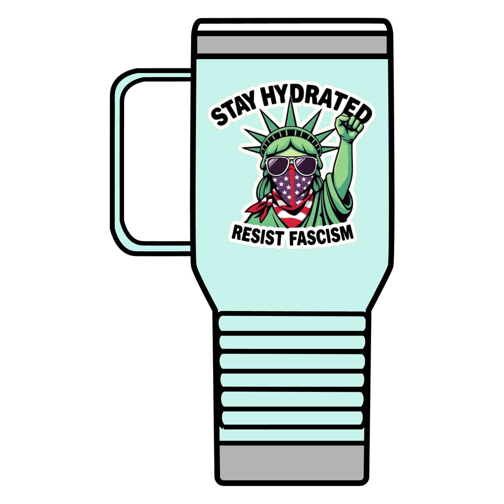 Resistance Against Fascism Travel Mug, 20oz - Political Awareness Water Bottle, Activist Gift, Protester Mug, Anti-Fascist Cup, Liberal