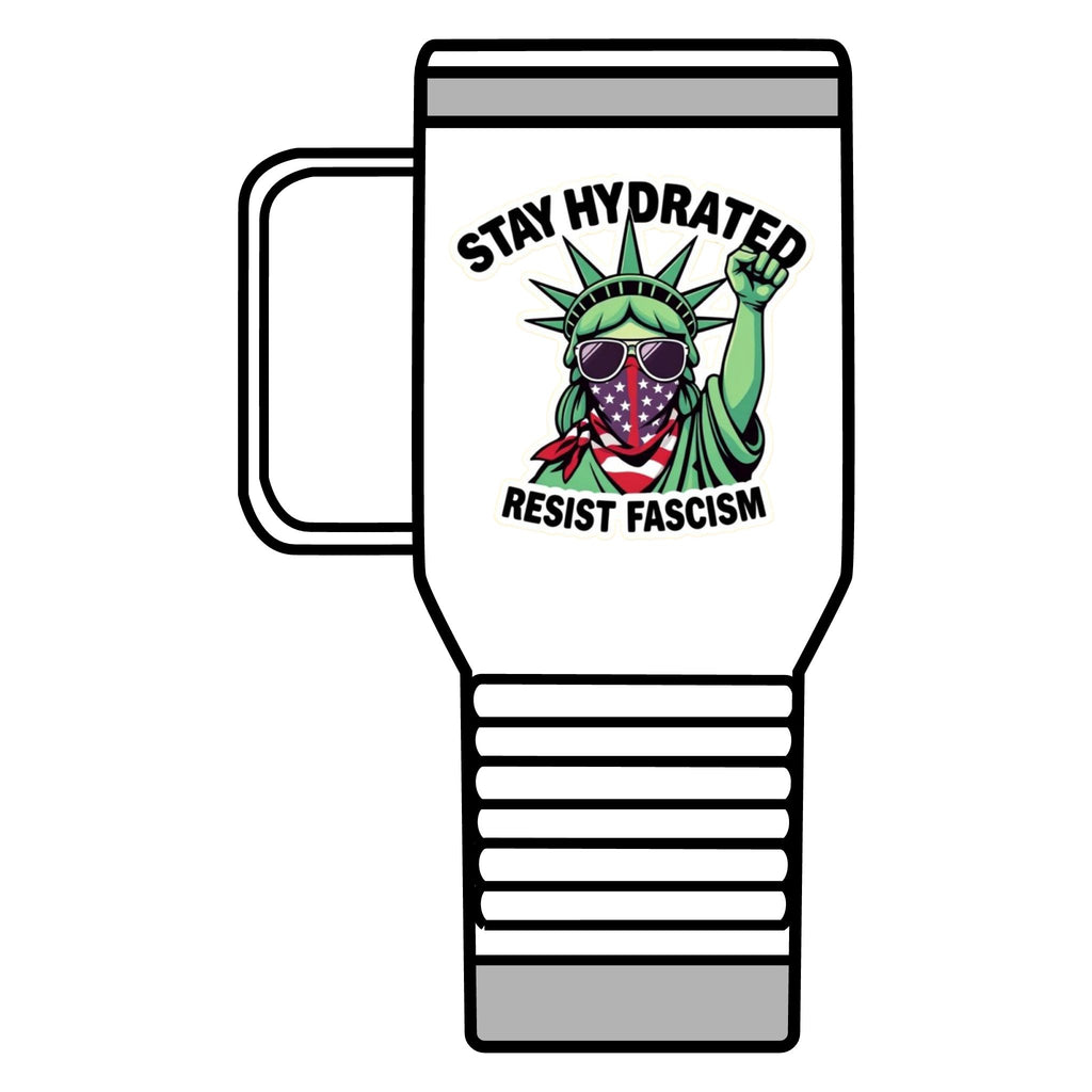 Resistance Against Fascism Travel Mug, 20oz - Political Awareness Water Bottle, Activist Gift, Protester Mug, Anti-Fascist Cup, Liberal